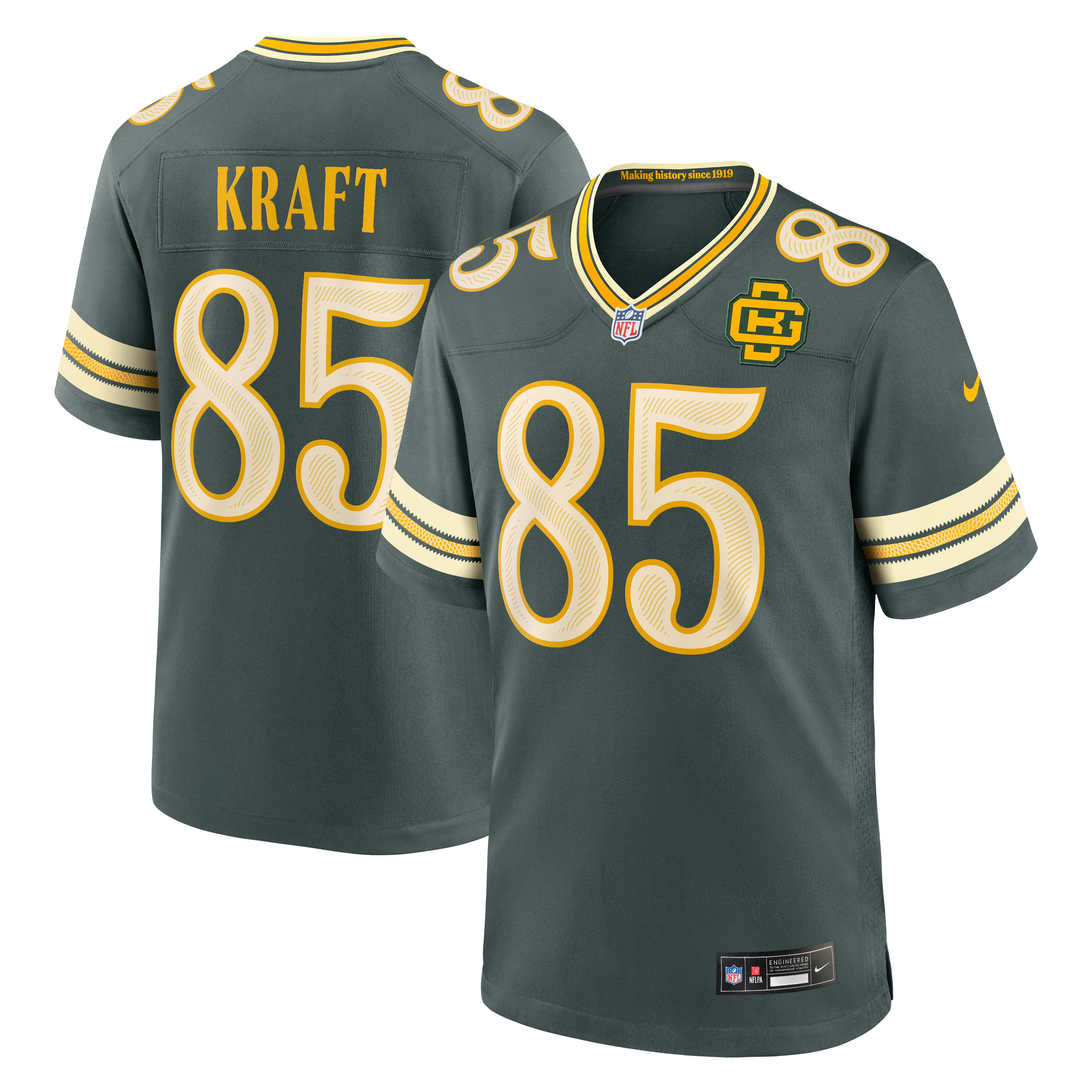 Men's Nike Tucker Kraft Green Bay Packers 2026 Rivalries Collection Game Jersey