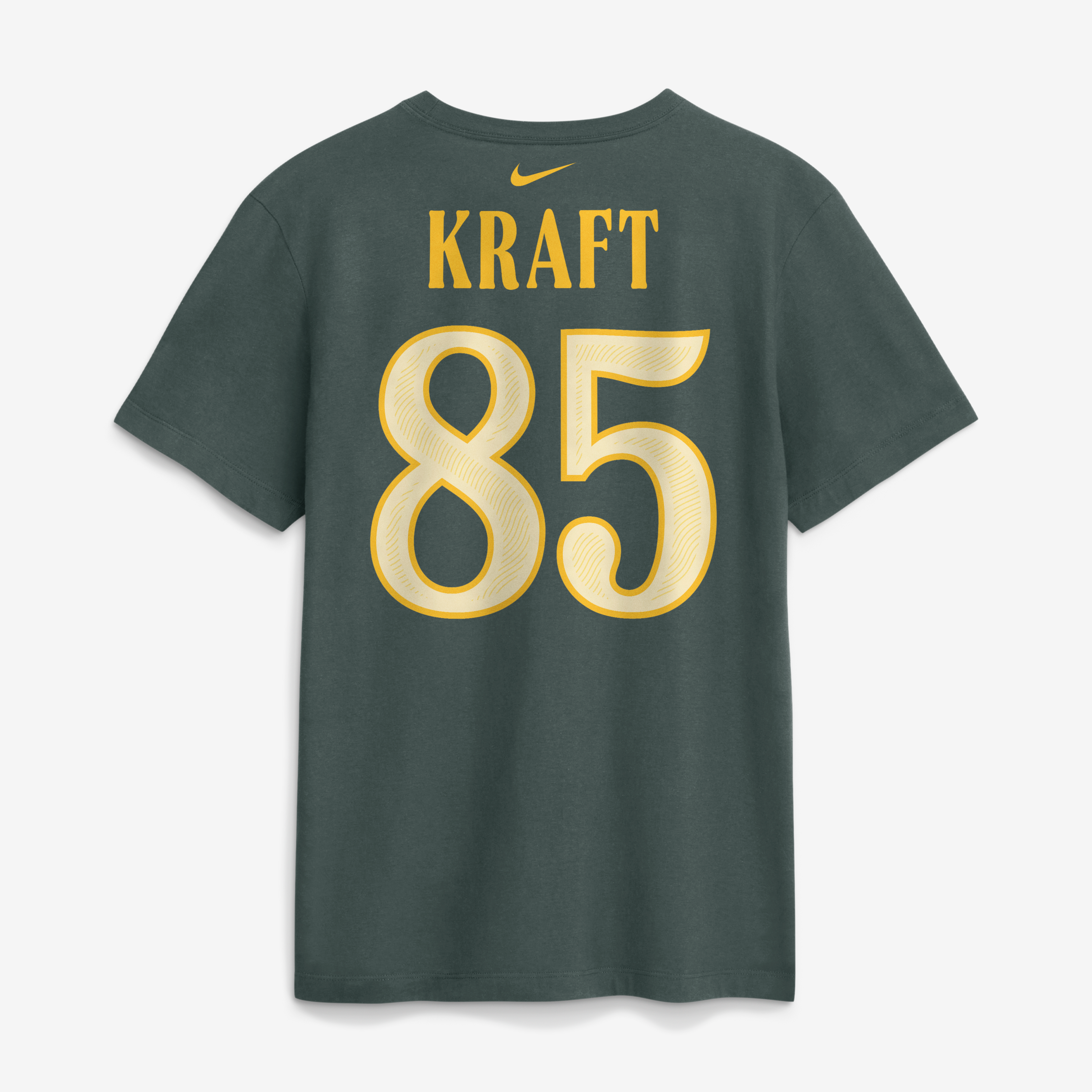 T-shirt Nike Tucker Kraft vert Green Bay Packers Collection Rivalités 2026 pour homme, avec nom et numéro du joueur