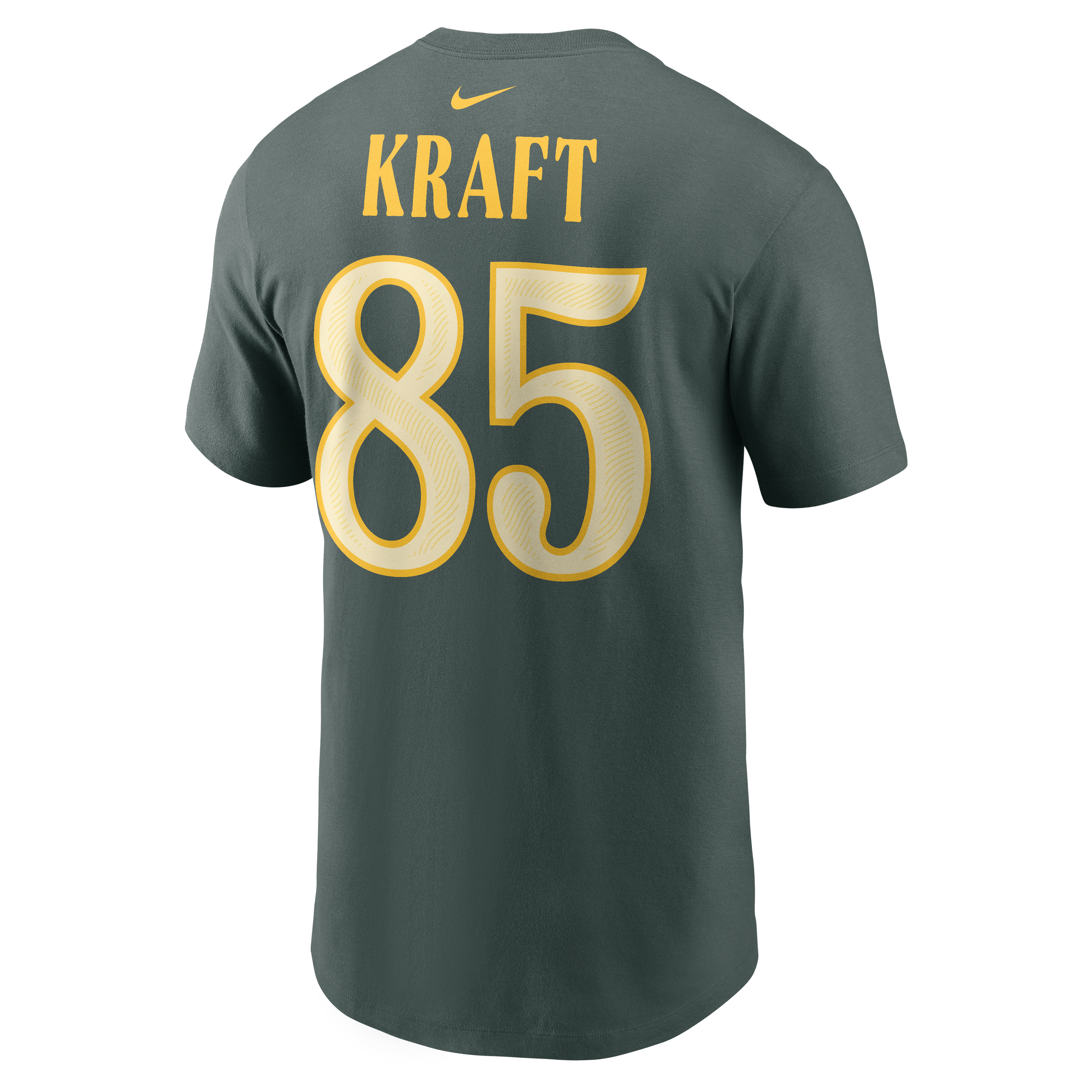 T-shirt Nike Tucker Kraft vert Green Bay Packers Collection Rivalités 2026 pour homme, avec nom et numéro du joueur