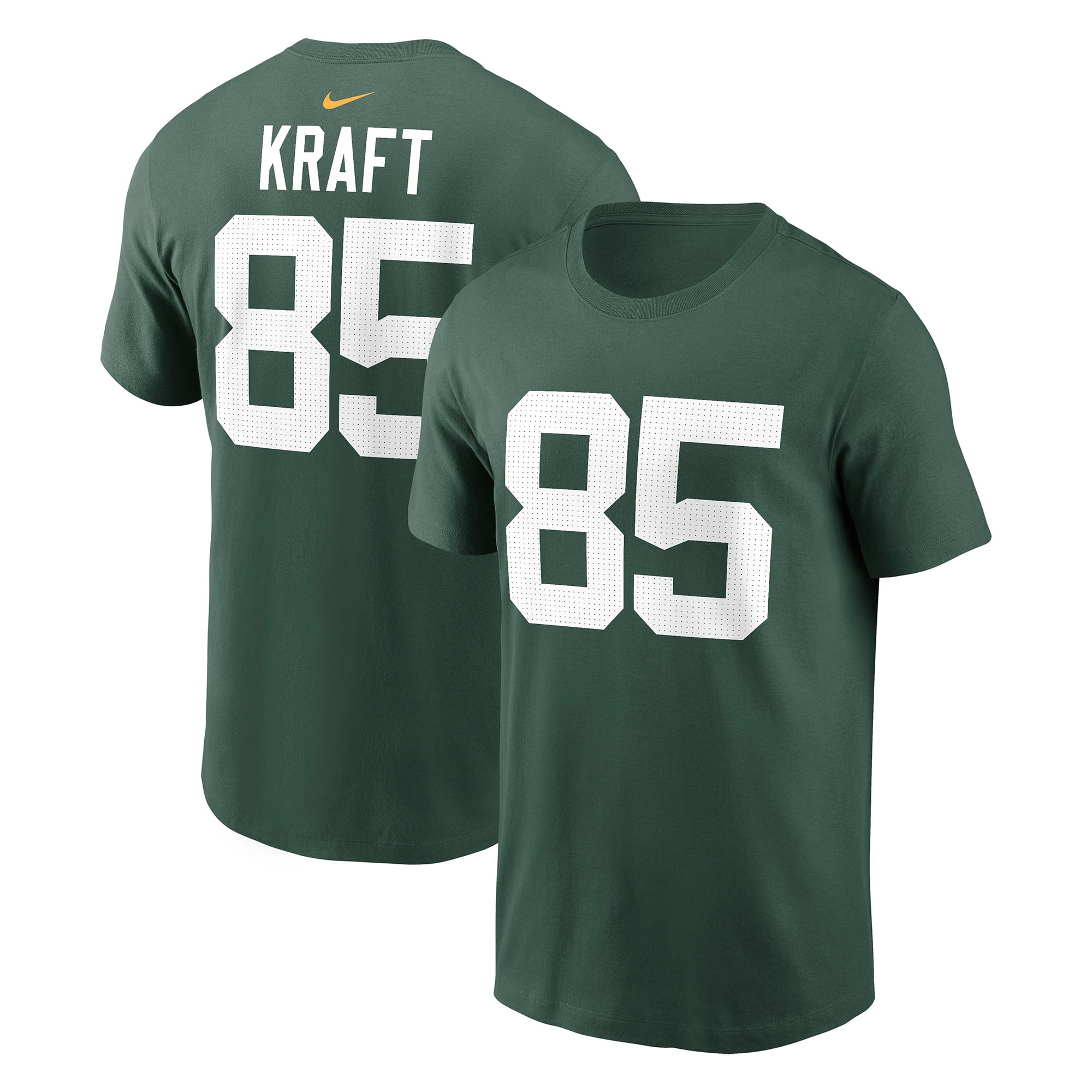Men's Nike Tucker Kraft Green Bay Packers Name & Number T-Shirt