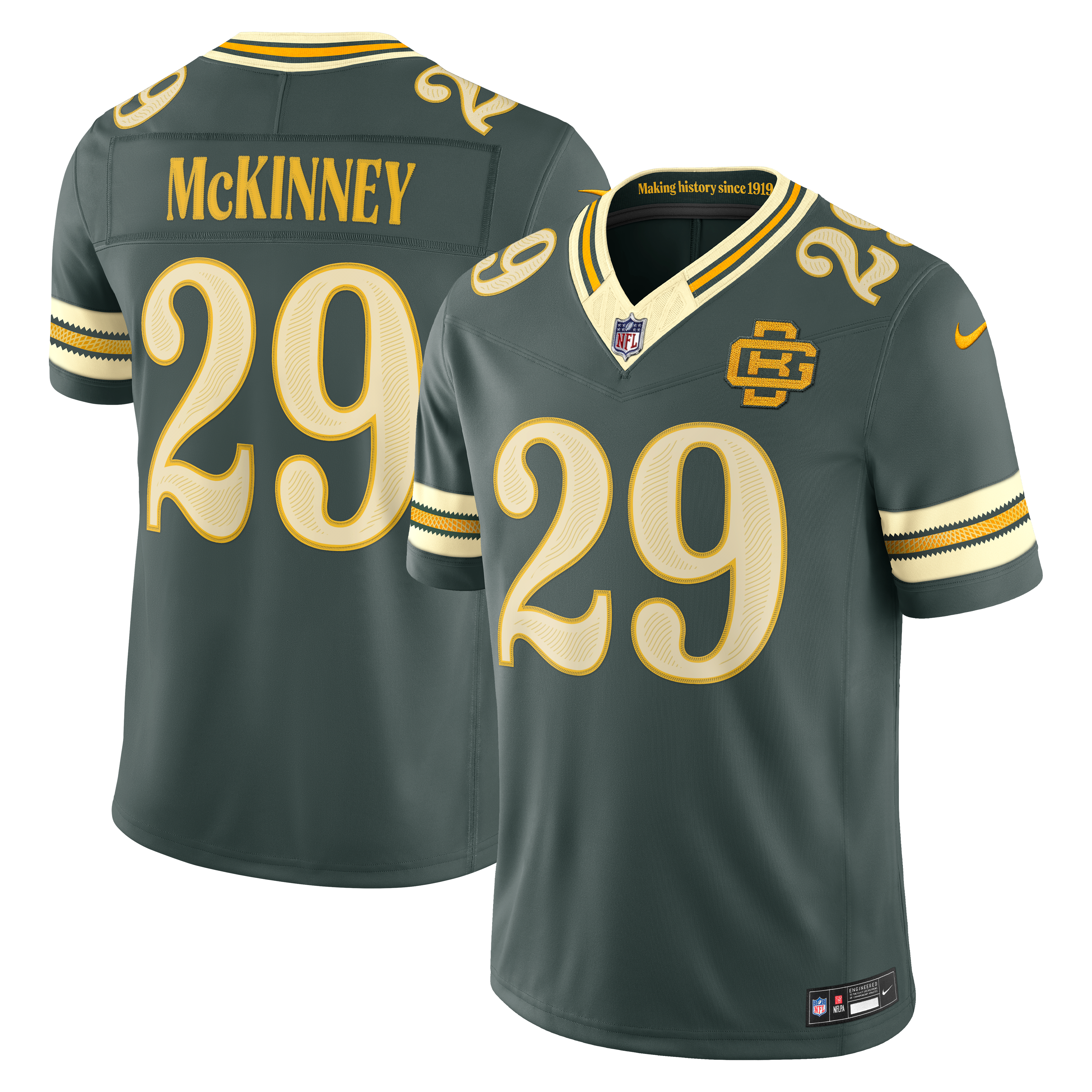 Men's Nike Xavier McKinney Green Bay Packers 2026 Rivalries Collection Stitched Limited Jersey