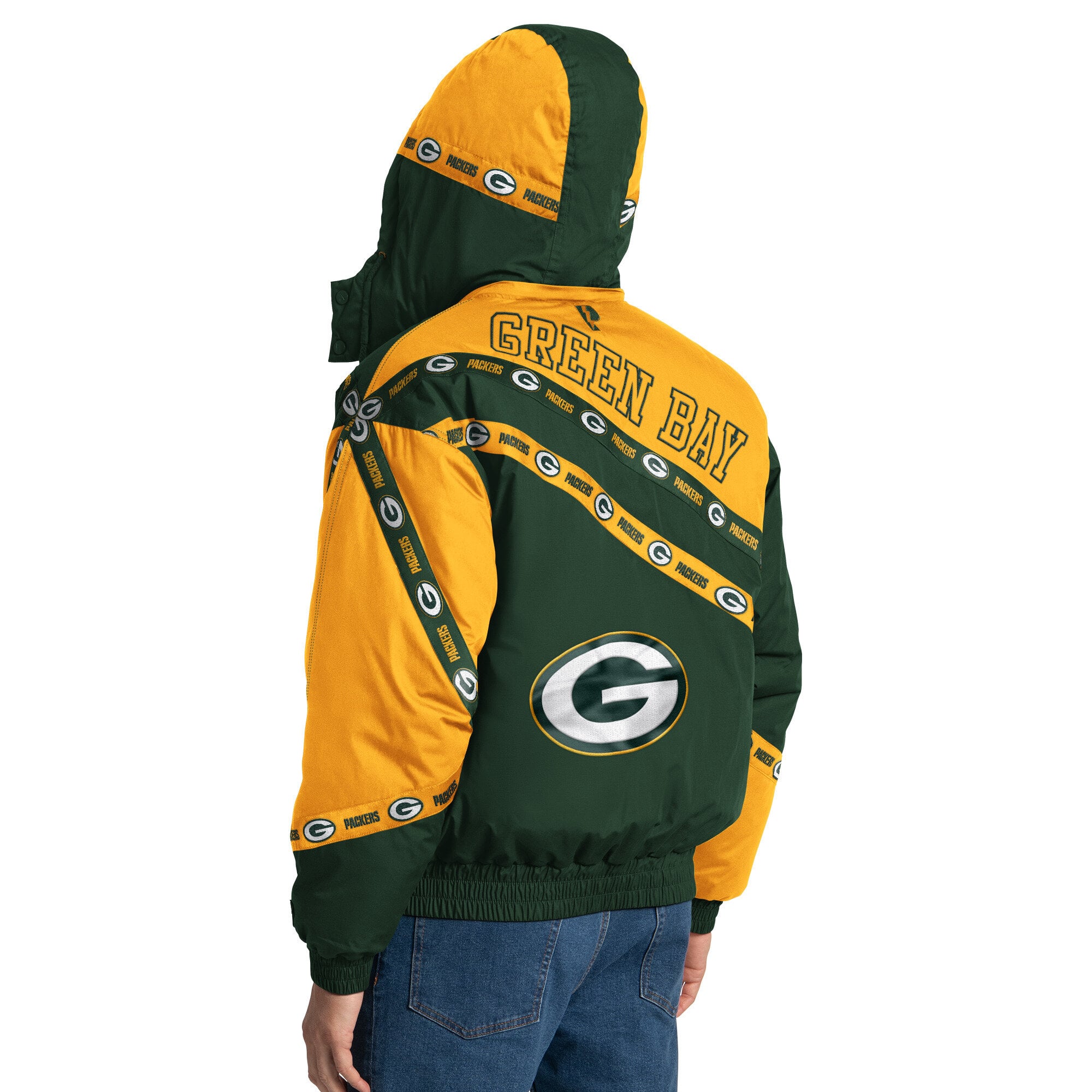 Veste zippée intégrale Green Bay Packers Pro Player verte pour homme, à capuche amovible.