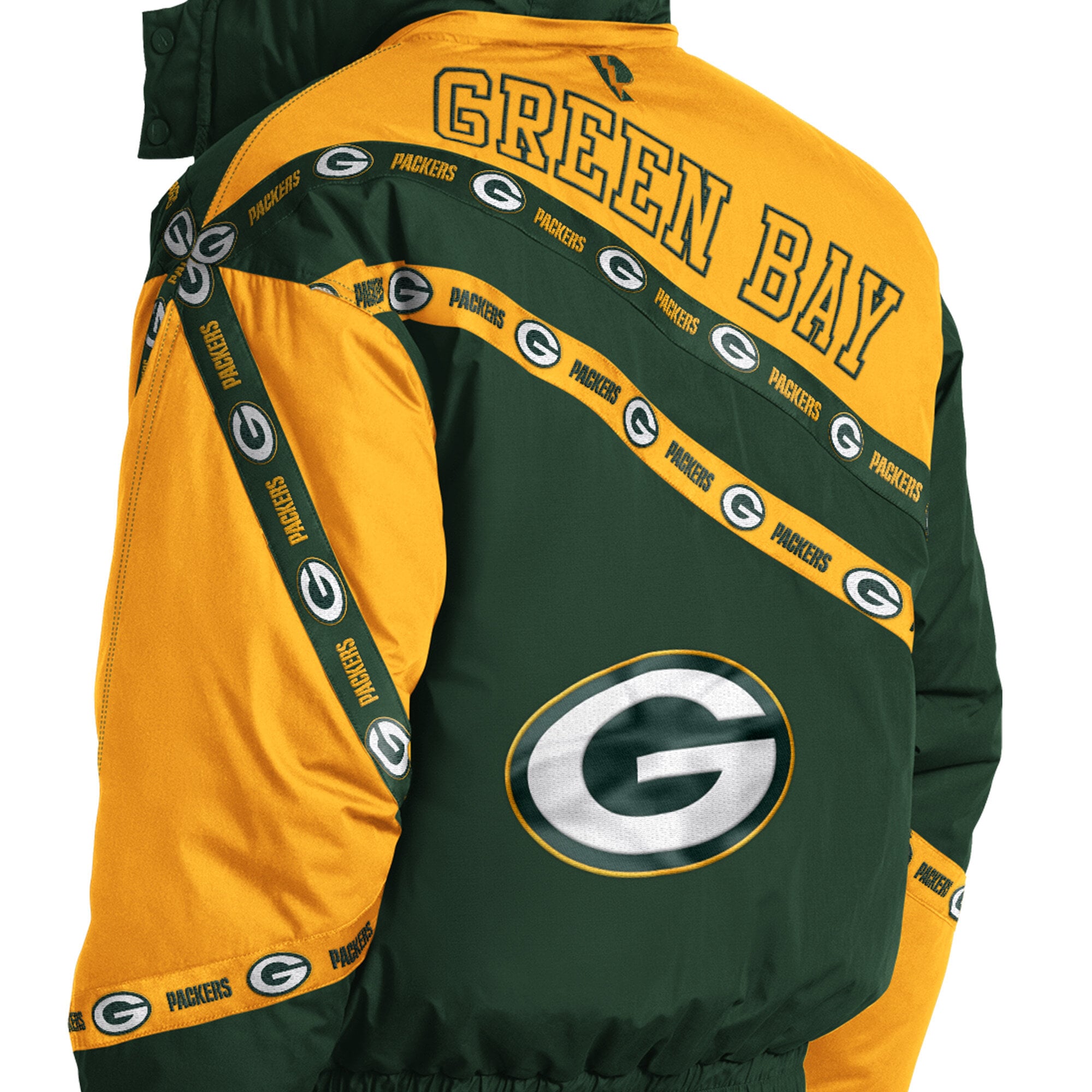 Veste zippée intégrale Green Bay Packers Pro Player verte pour homme, à capuche amovible.