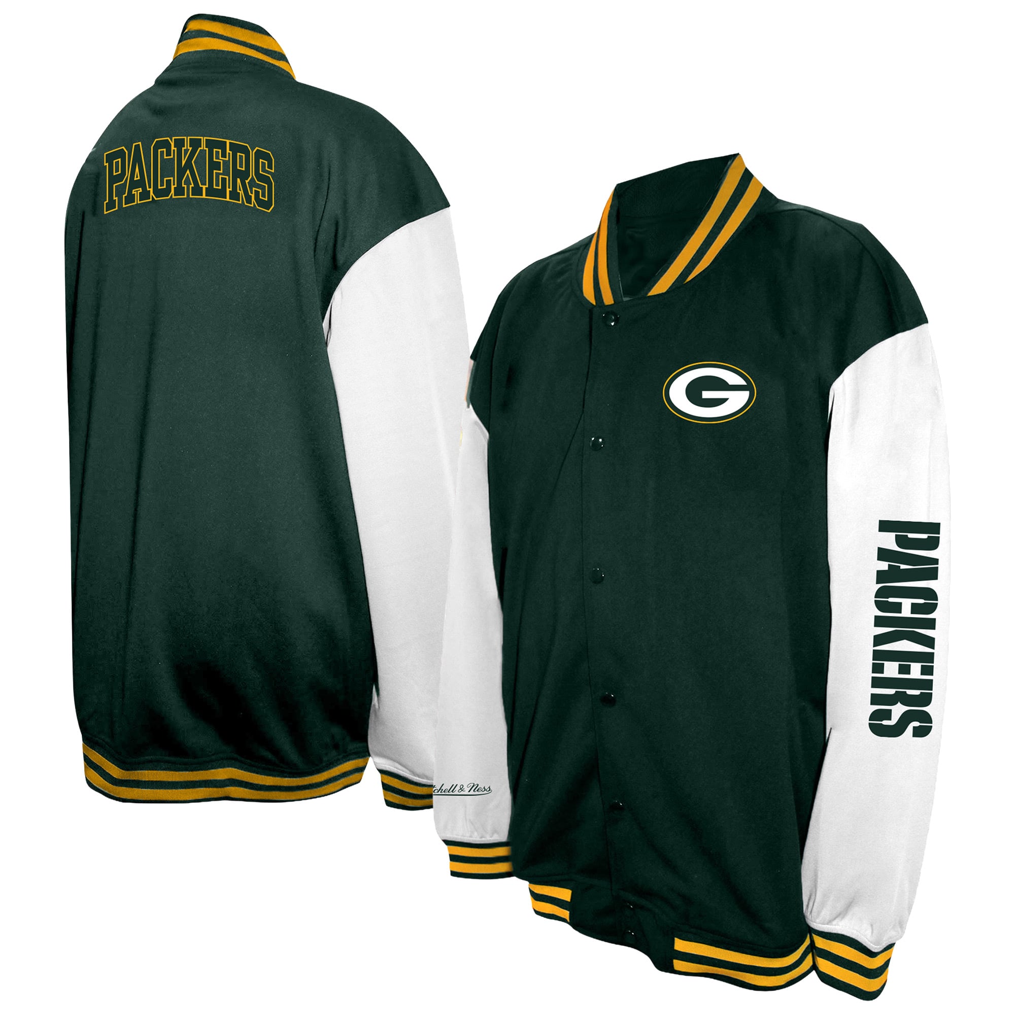 Men's Profile Green Bay Packers Big & Tall Full-Snap Varsity Jacket