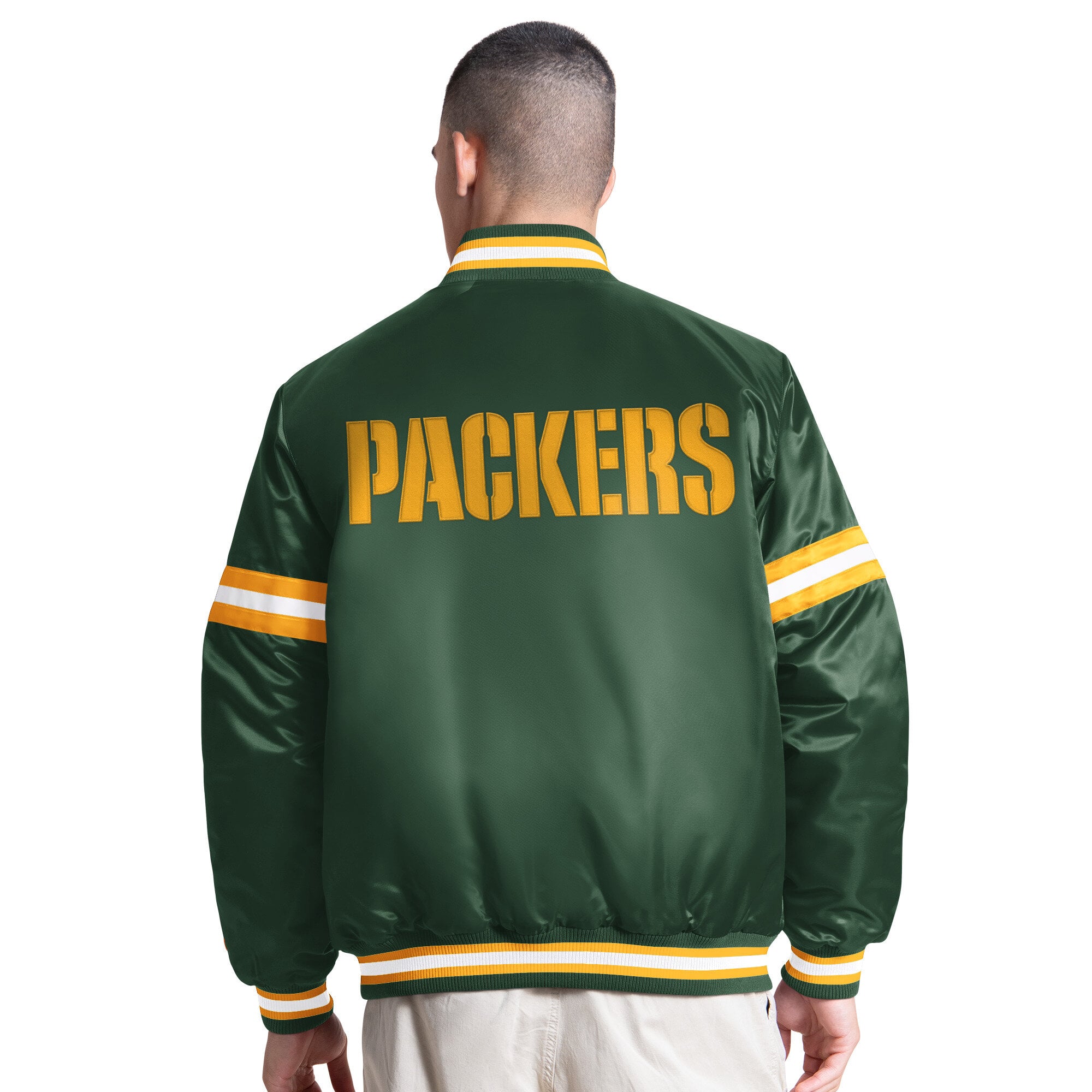Veste universitaire Starter Green Bay Packers Courtside à boutons-pression pour homme