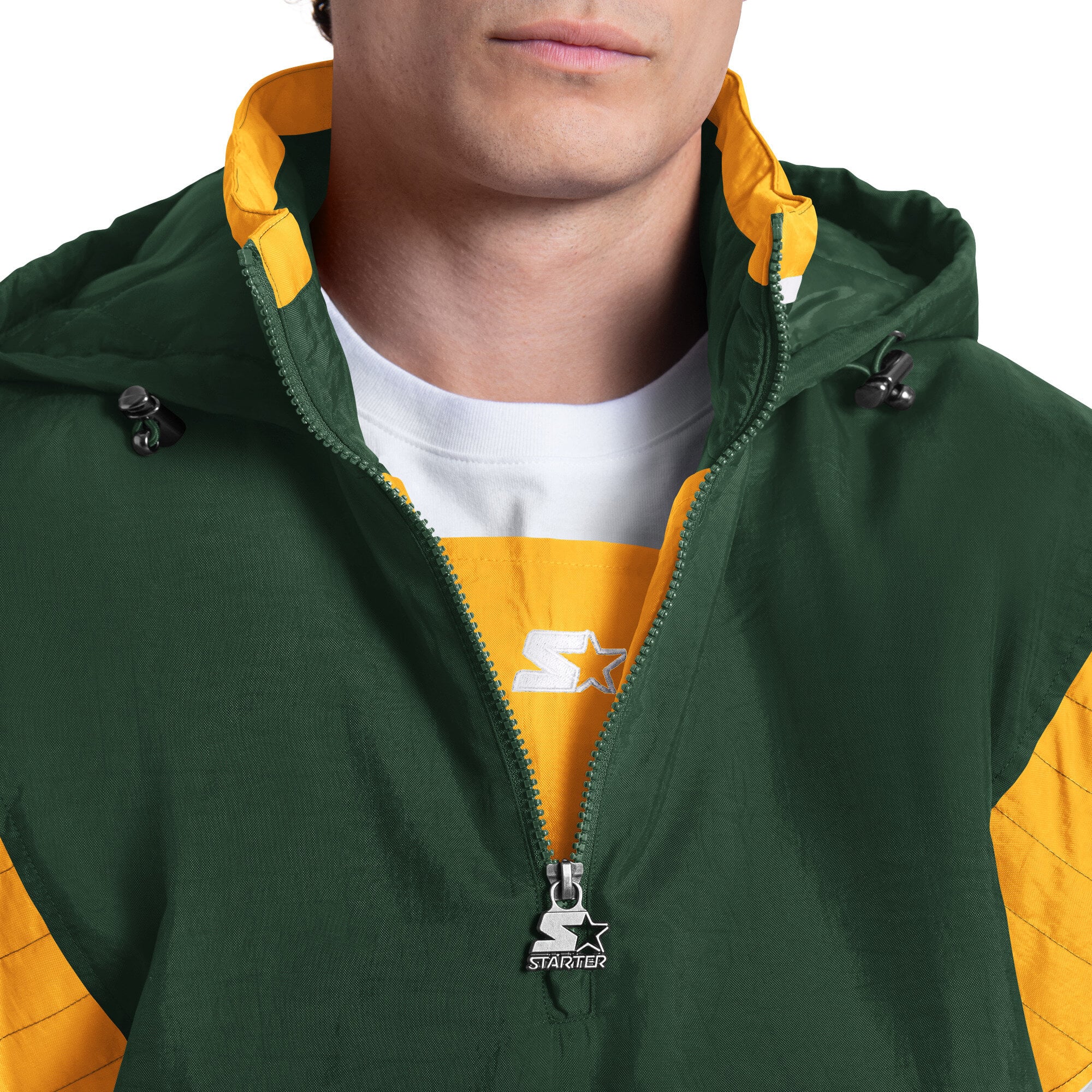 Veste à capuche demi-zip Starter Green Bay Packers pour homme