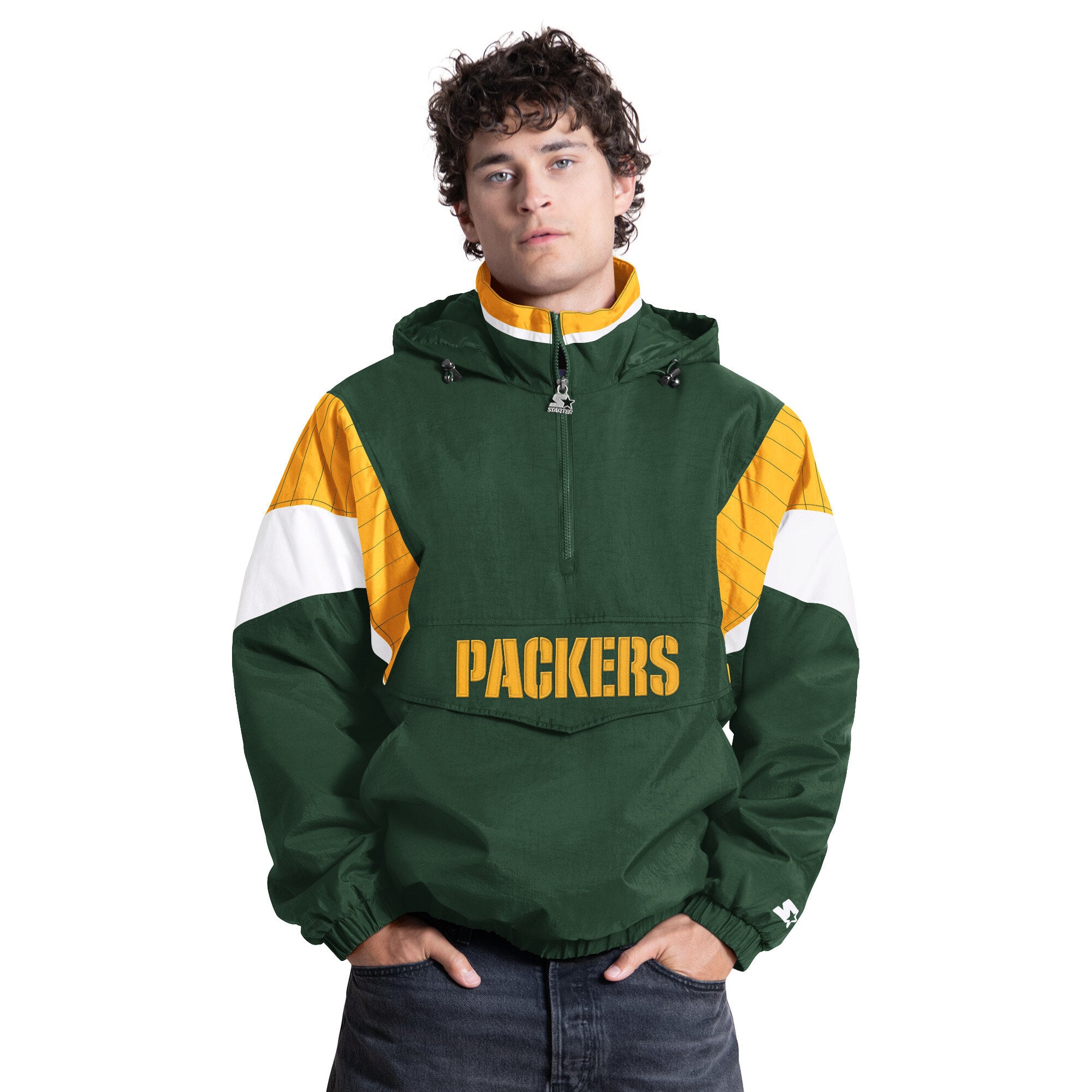 Veste à capuche demi-zip Starter Green Bay Packers pour homme