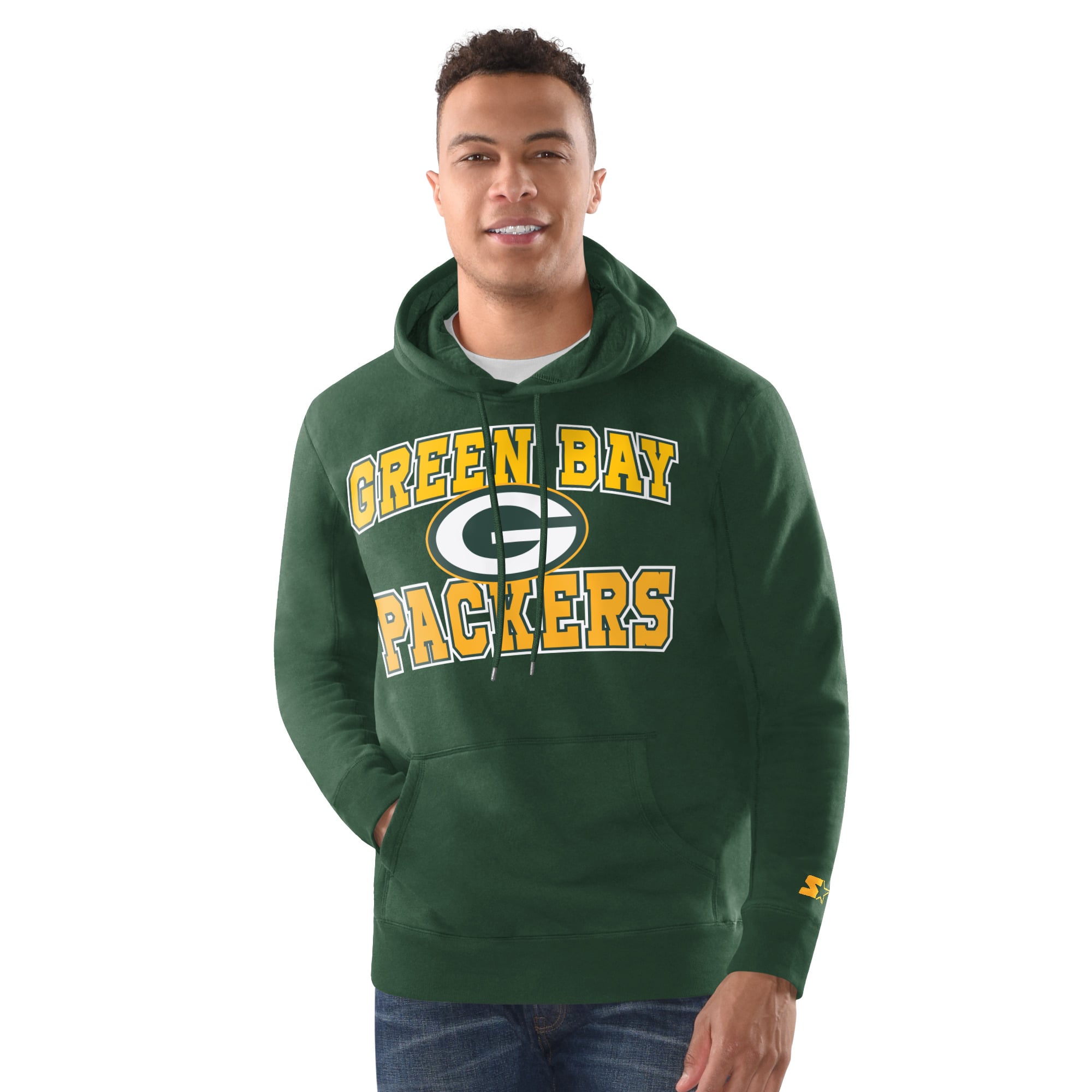 Men's Starter  Green Bay Packers Hoodie and Cuffed Knit Hat Combo Pack