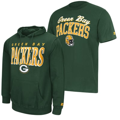 Green Bay Packers Starter Logo T-Shirt & Hoodie Set - Green