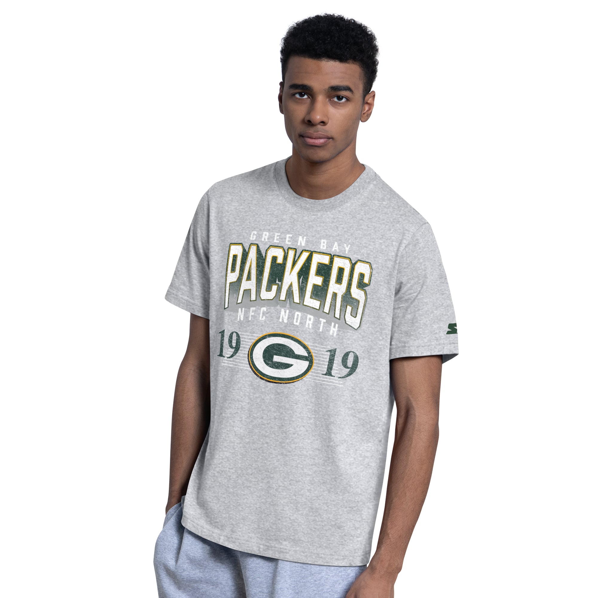 Ensemble de deux t-shirts à logo Green Bay Packers pour homme, coloris vert/gris chiné