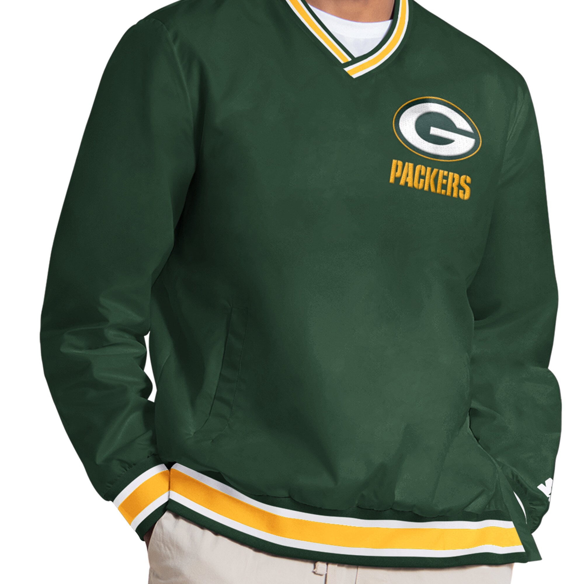 Pull à col en V Starter Micah Parsons vert Green Bay Packers pour homme
