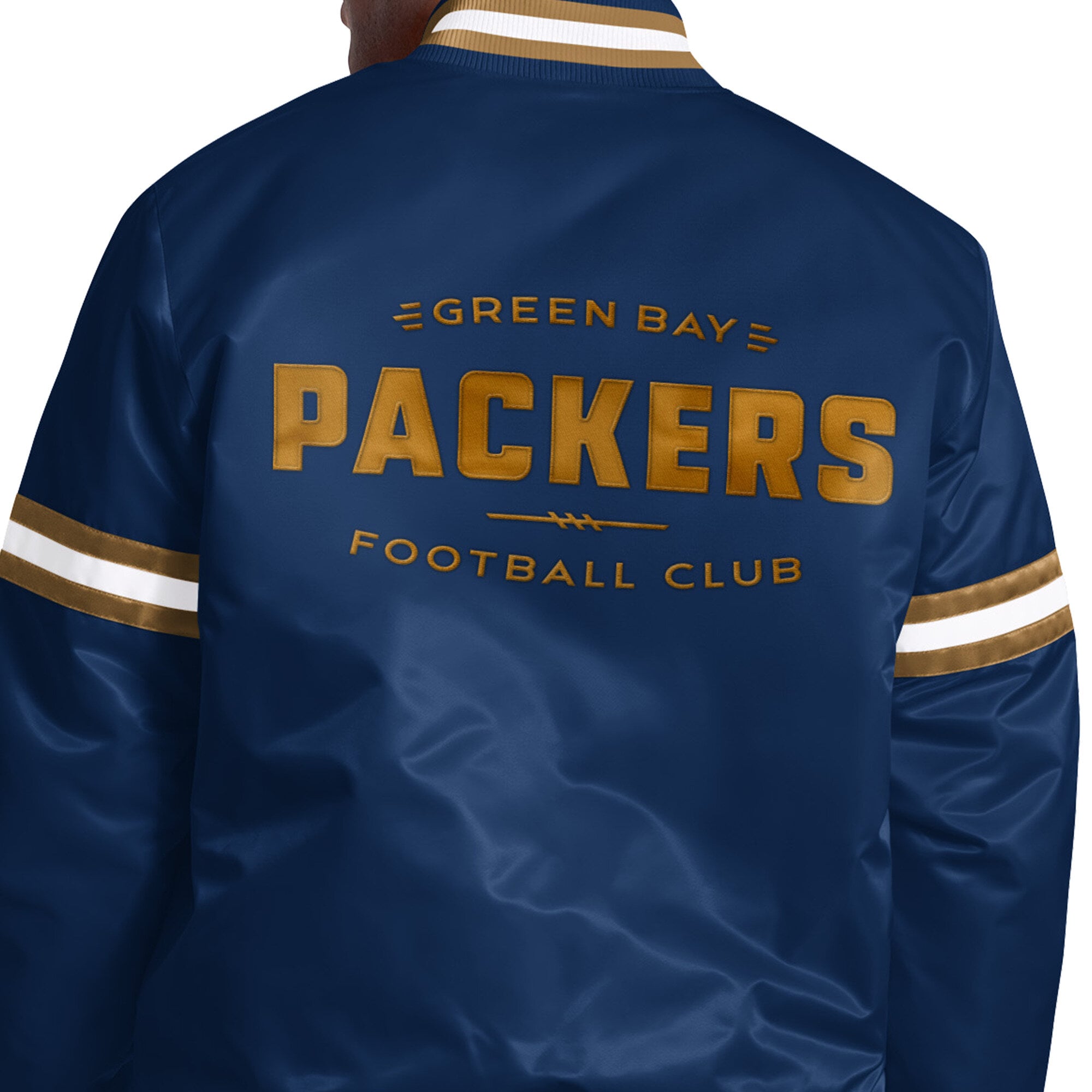 Veste universitaire Starter bleu marine Green Bay Packers Courtside II à logo alternatif pour homme, fermeture boutons-pression.