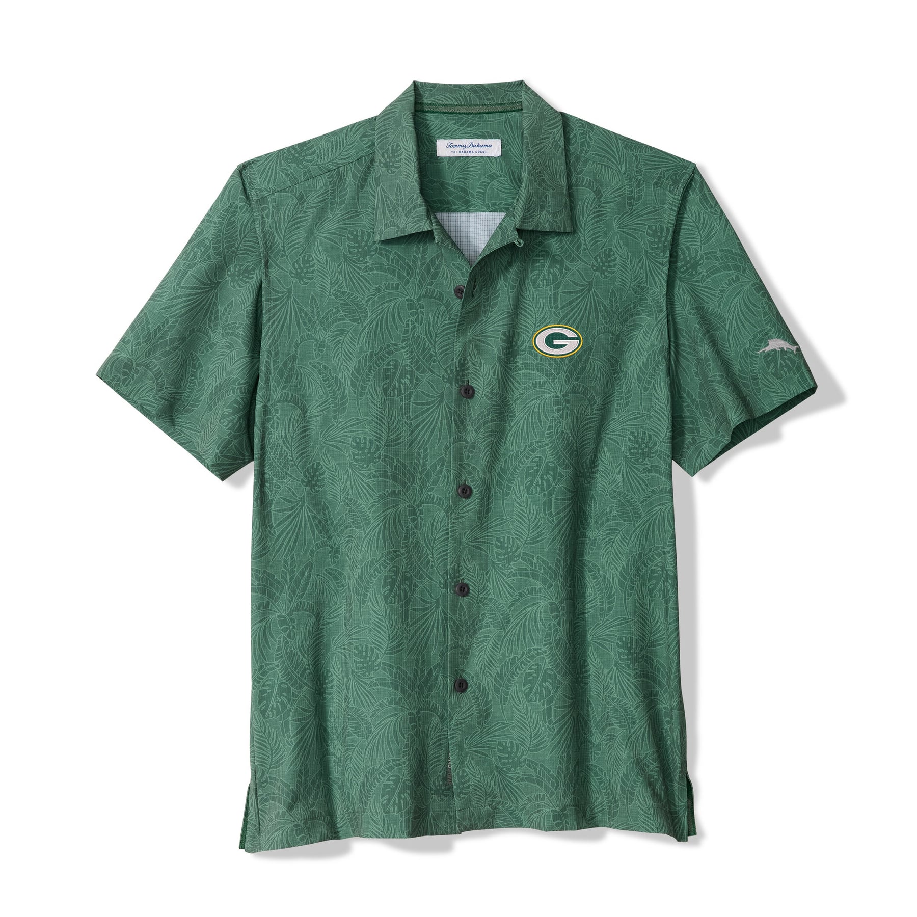 Chemise à manches courtes boutonnée Tommy Bahama Green Bay Packers Saltwater Fronds pour homme