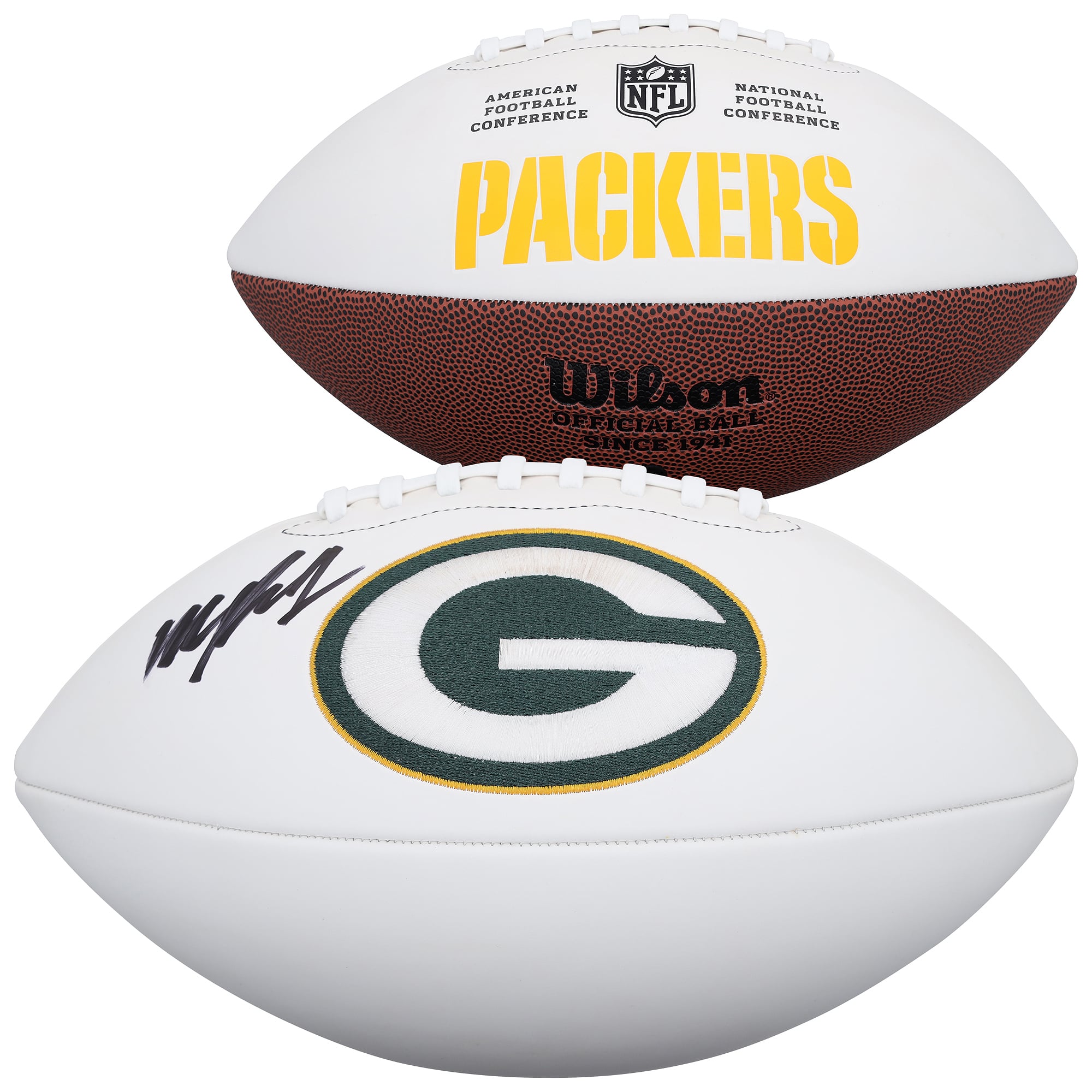 Micah Parsons Green Bay Packers Autographed Wilson White Panel Football