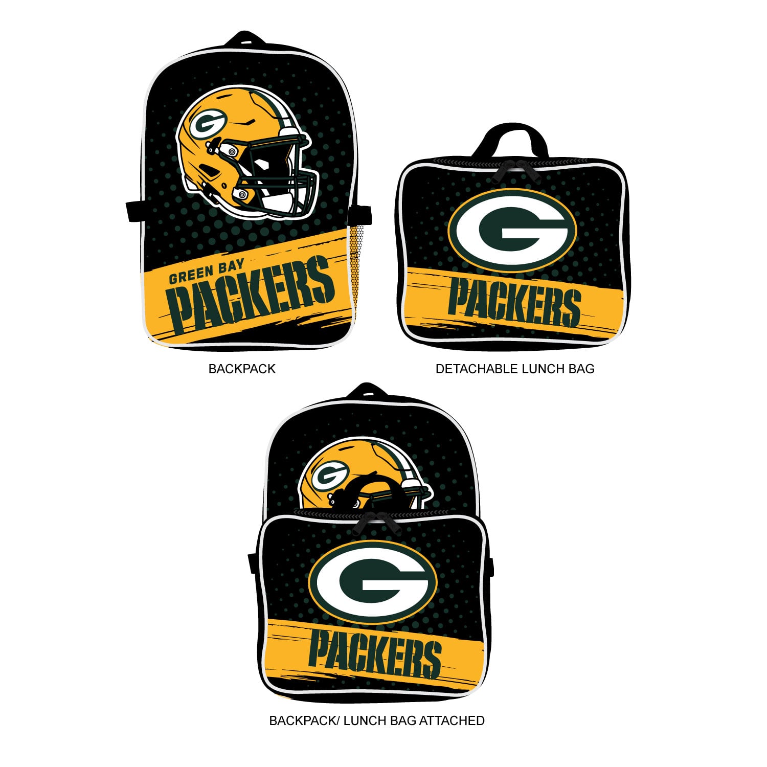 MOJO Green Bay Packers Backpack & Lunch Box 2-Piece Set