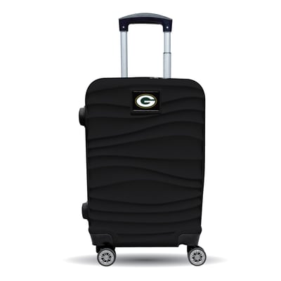Green Bay Packers MOJO Black Color Blitz Carry-On Hardcase Spinner Luggage
