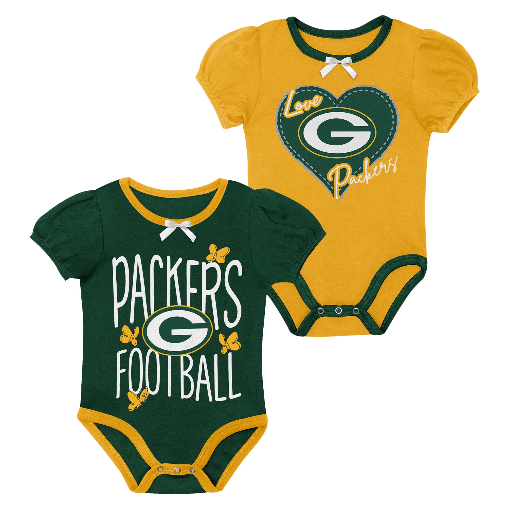 Ensemble body deux pièces Outerstuff vert/or Green Bay Packers Star Power pour nouveau-né et nourrisson