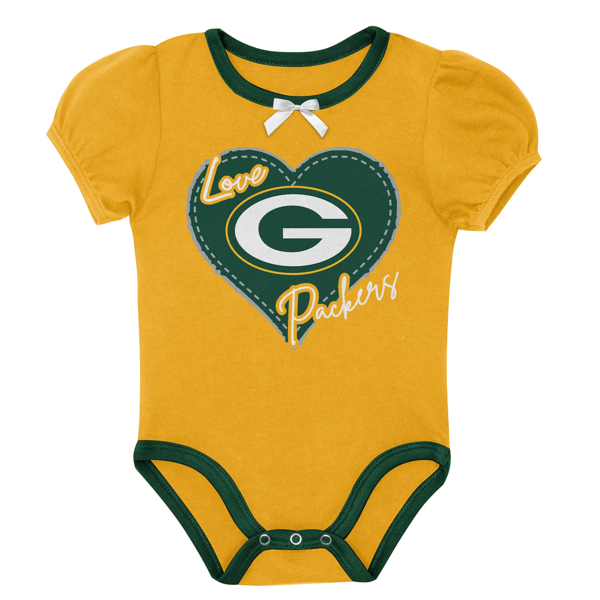 Ensemble body deux pièces Outerstuff vert/or Green Bay Packers Star Power pour nouveau-né et nourrisson