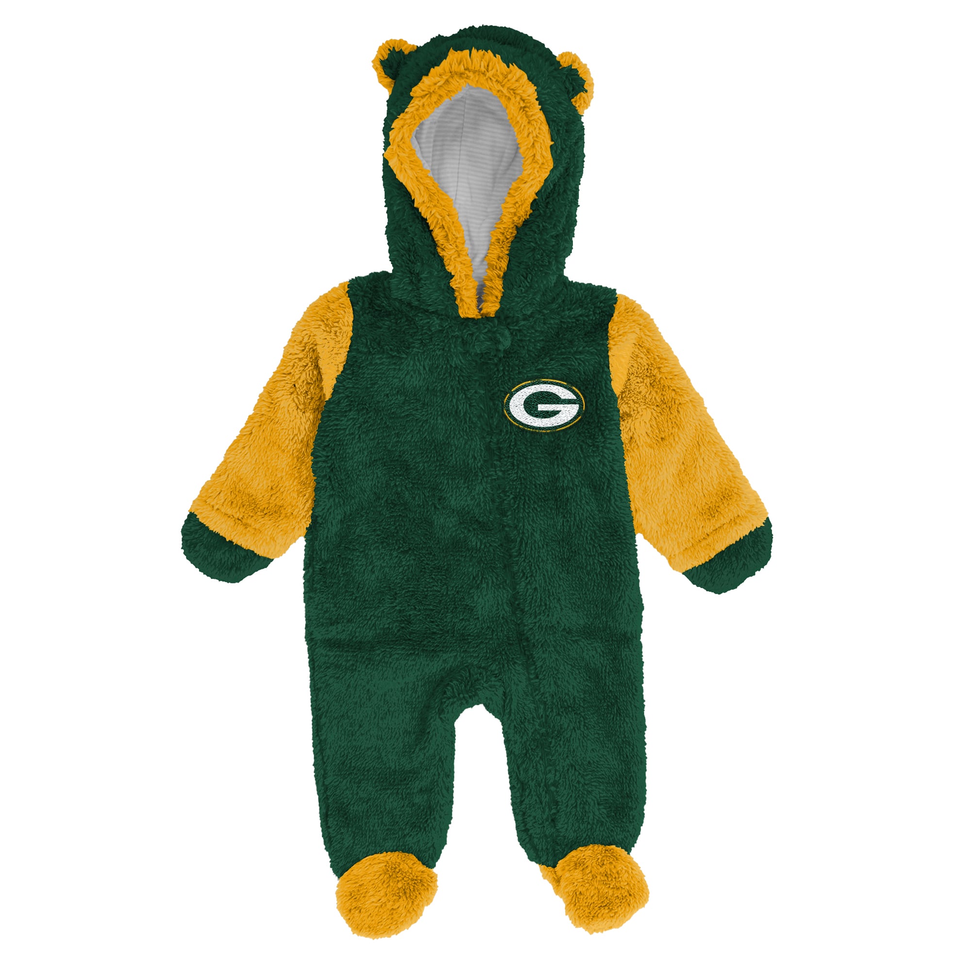 Newborn Outerstuff Green Bay Packers Teddy Fleece Bunting Full-Zip Sleeper