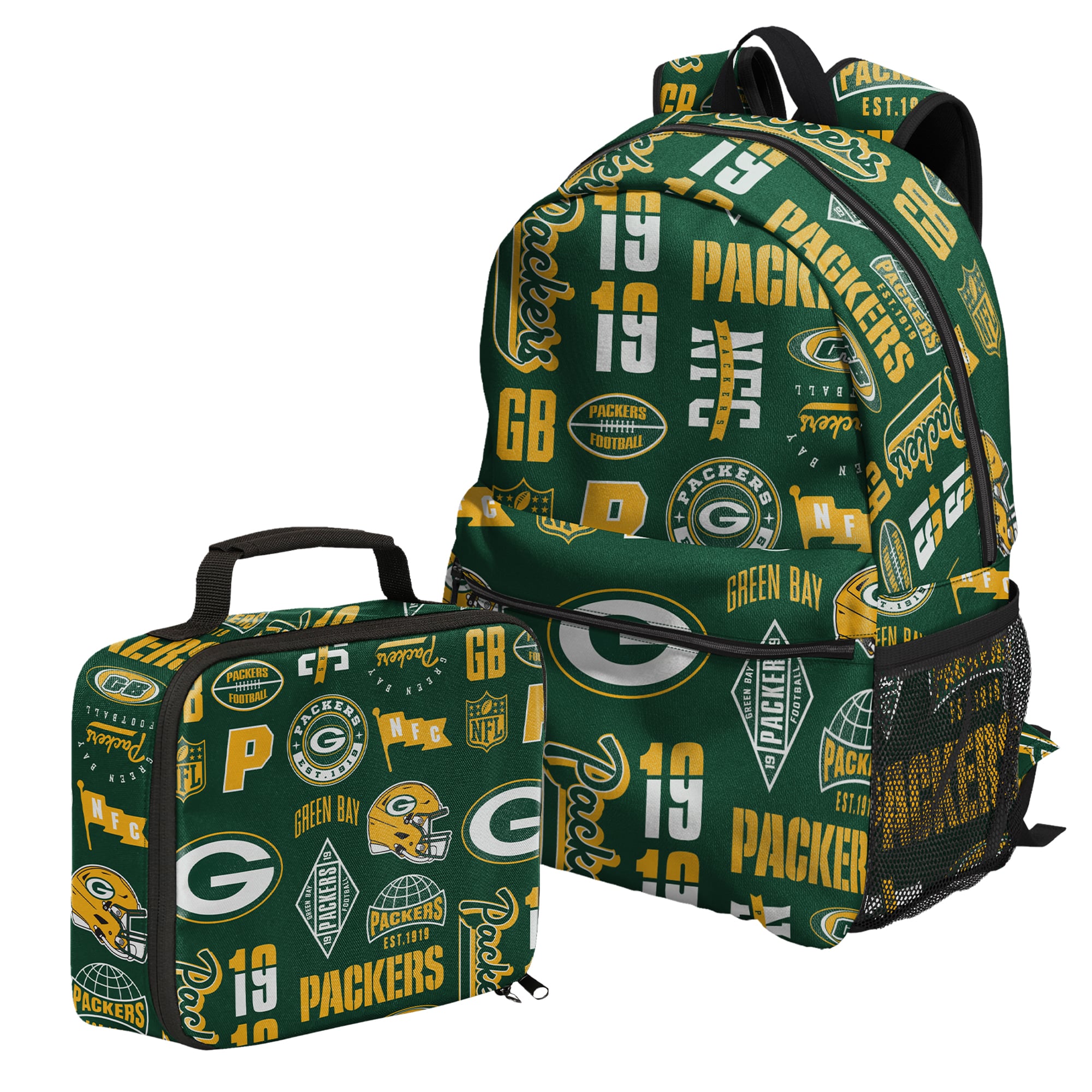Outerstuff Green Bay Packers Backpack and Lunchbox Set