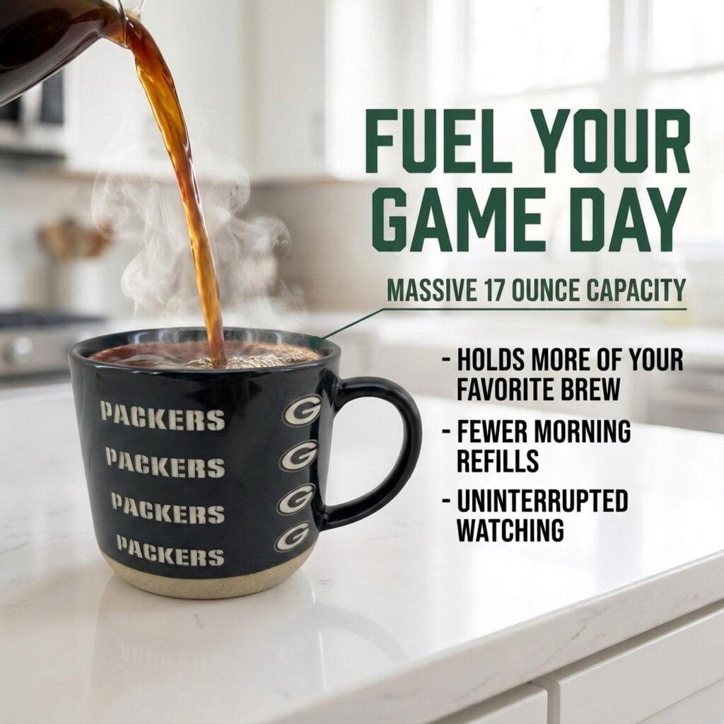 Mug Pegasus Green Bay Packers 17 oz, logo ton sur ton, finition sablée