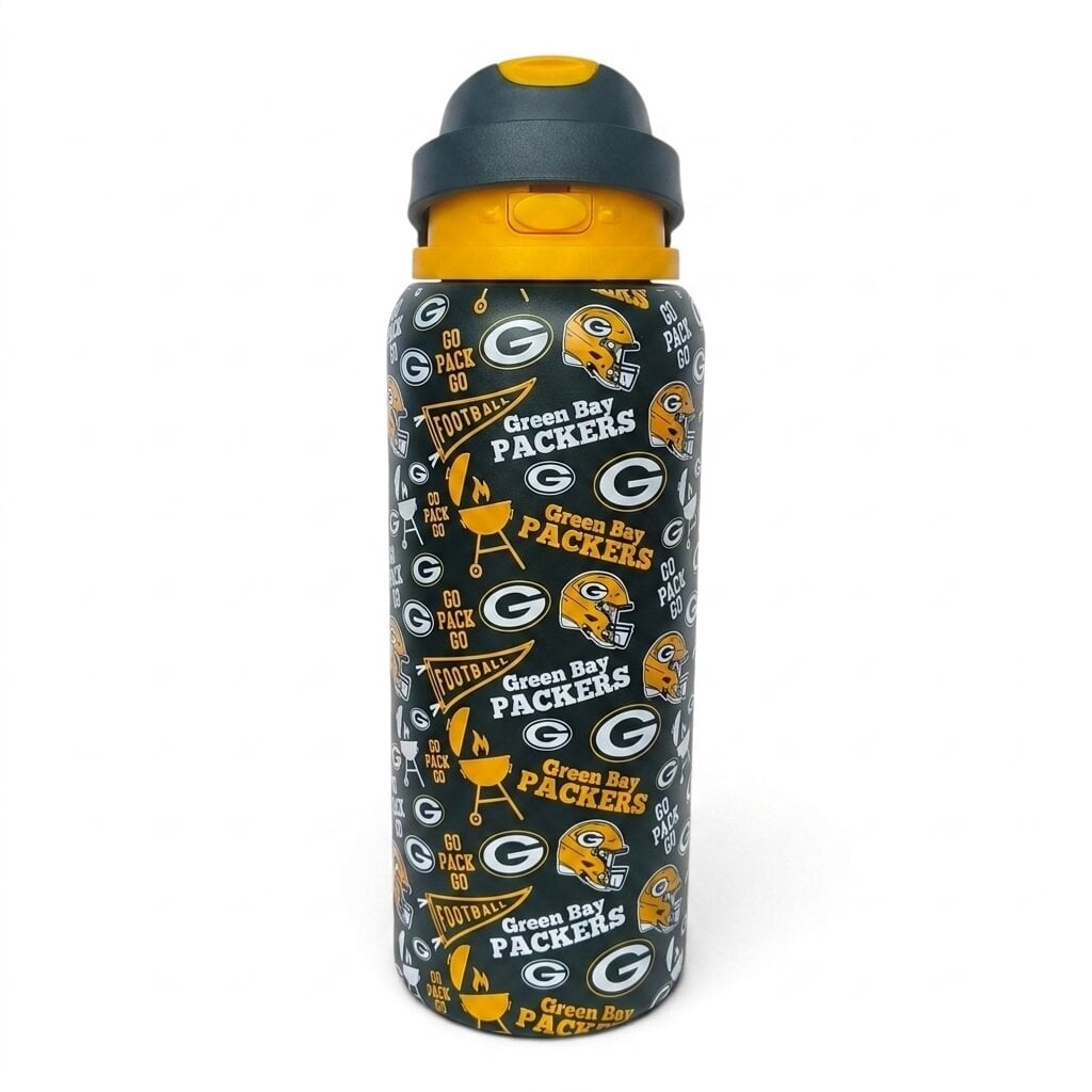 Gourde Pegasus Green Bay Packers 32 oz, fanion de match, en acier inoxydable ProPress
