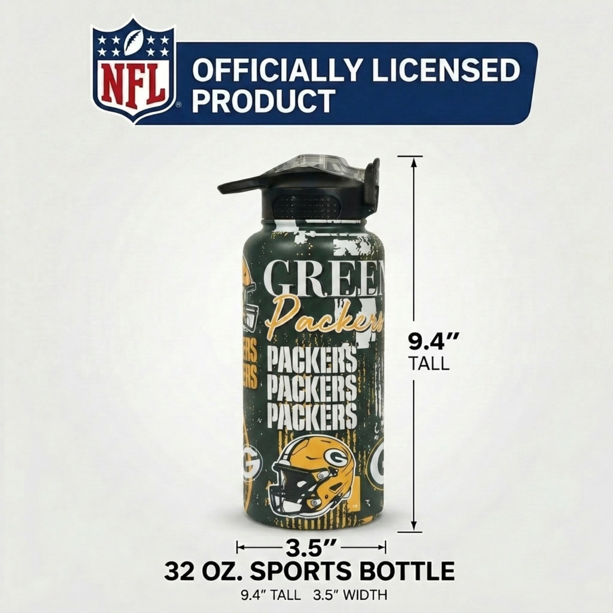 Gourde Pegasus Green Bay Packers 32 oz Home Field Mashup en acier inoxydable ProPress