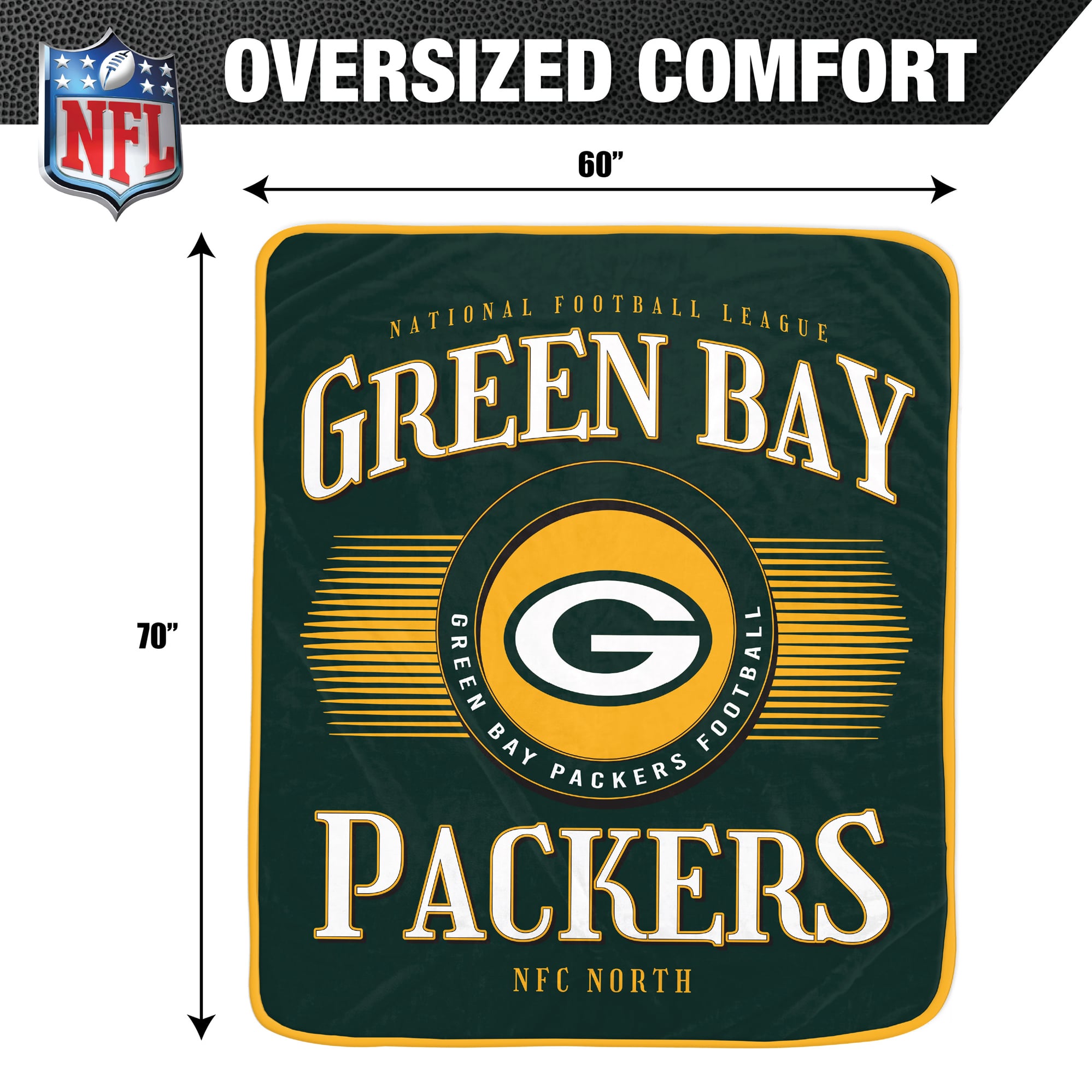 Couverture ultra douce Pegasus Green Bay Packers Spotlight Arch 60" x 70"