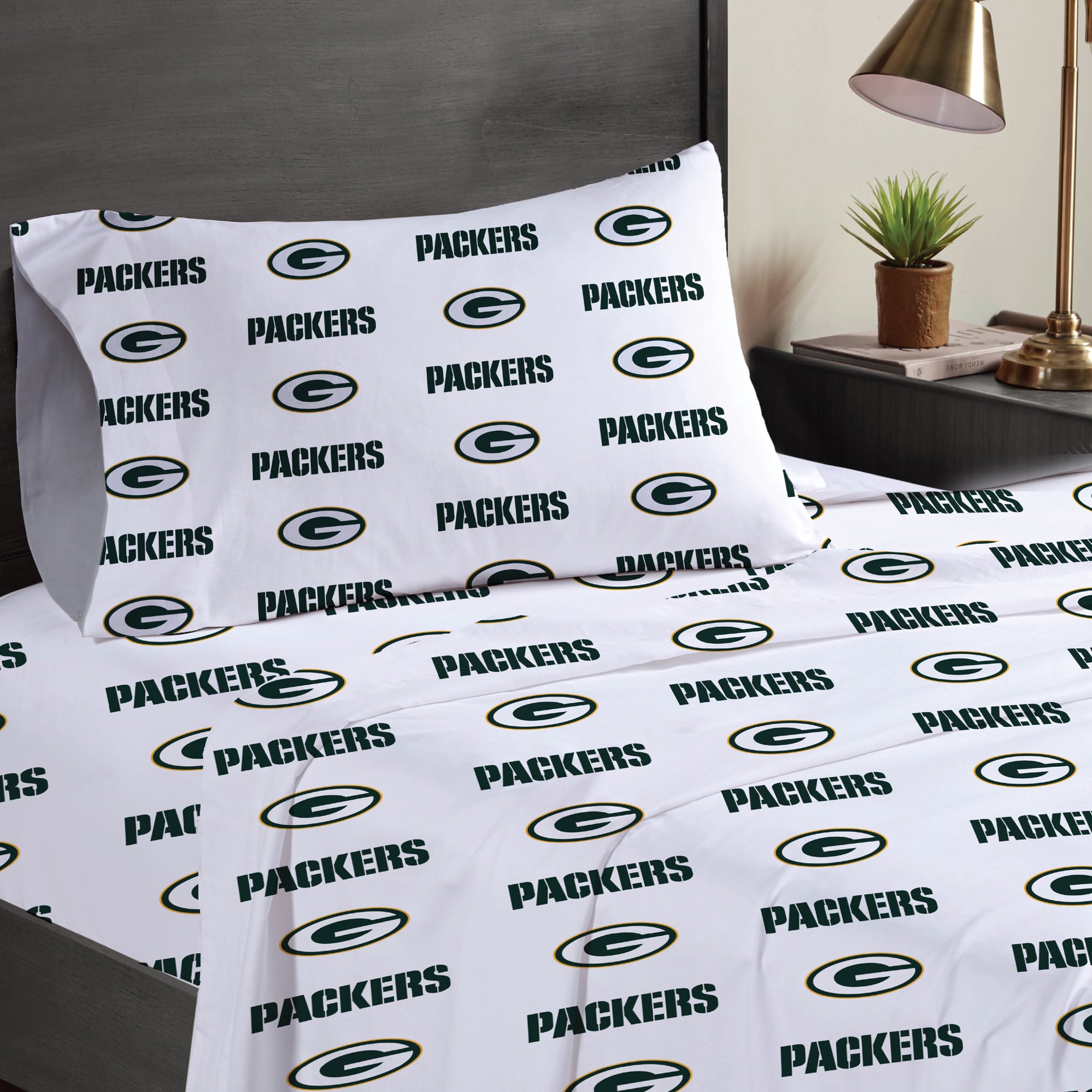 Pegasus Green Bay Packers Three-Piece Twin Sheet Set