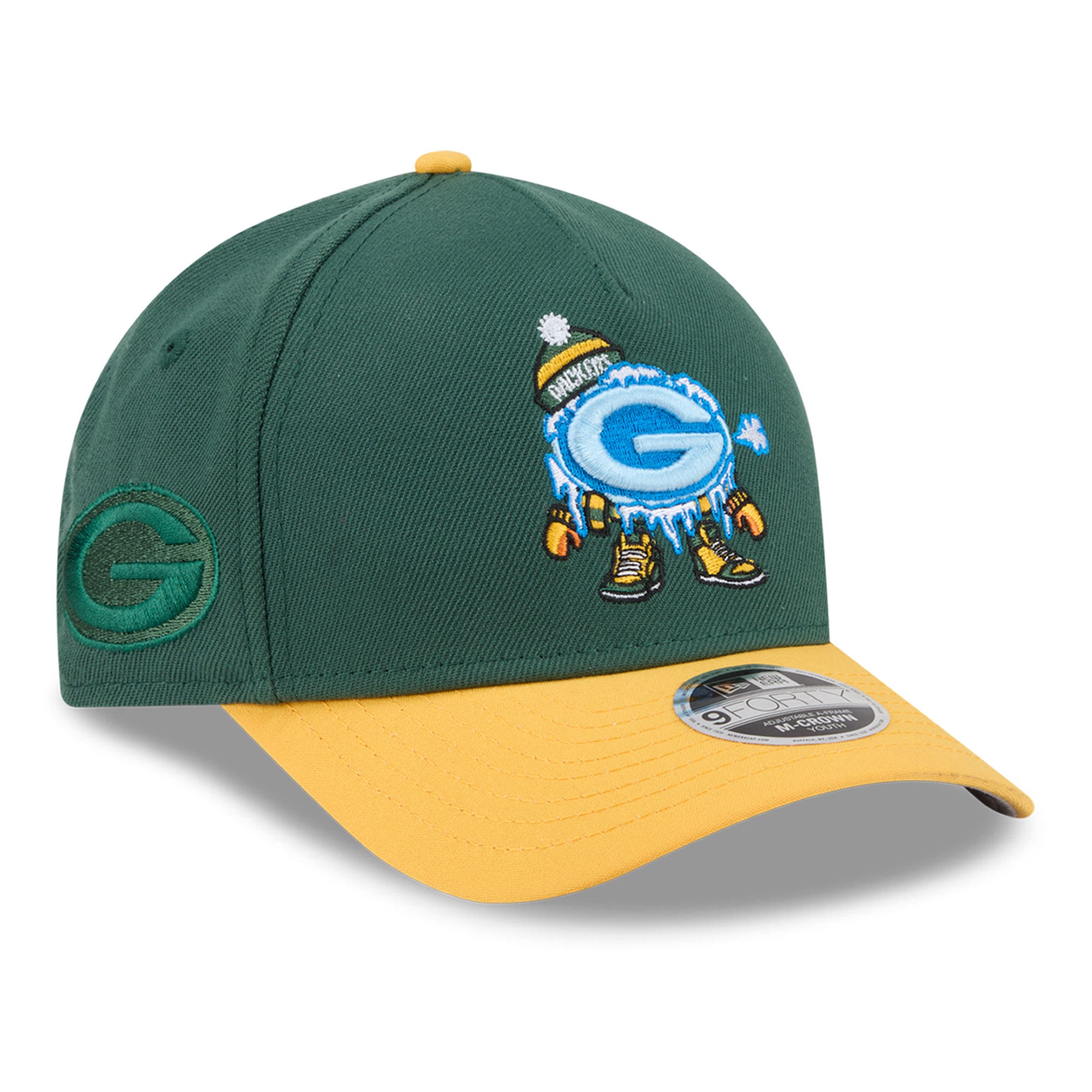 Casquette ajustable New Era verte Green Bay Packers 9FORTY M-Crown A-Frame pour enfants d'âge préscolaire