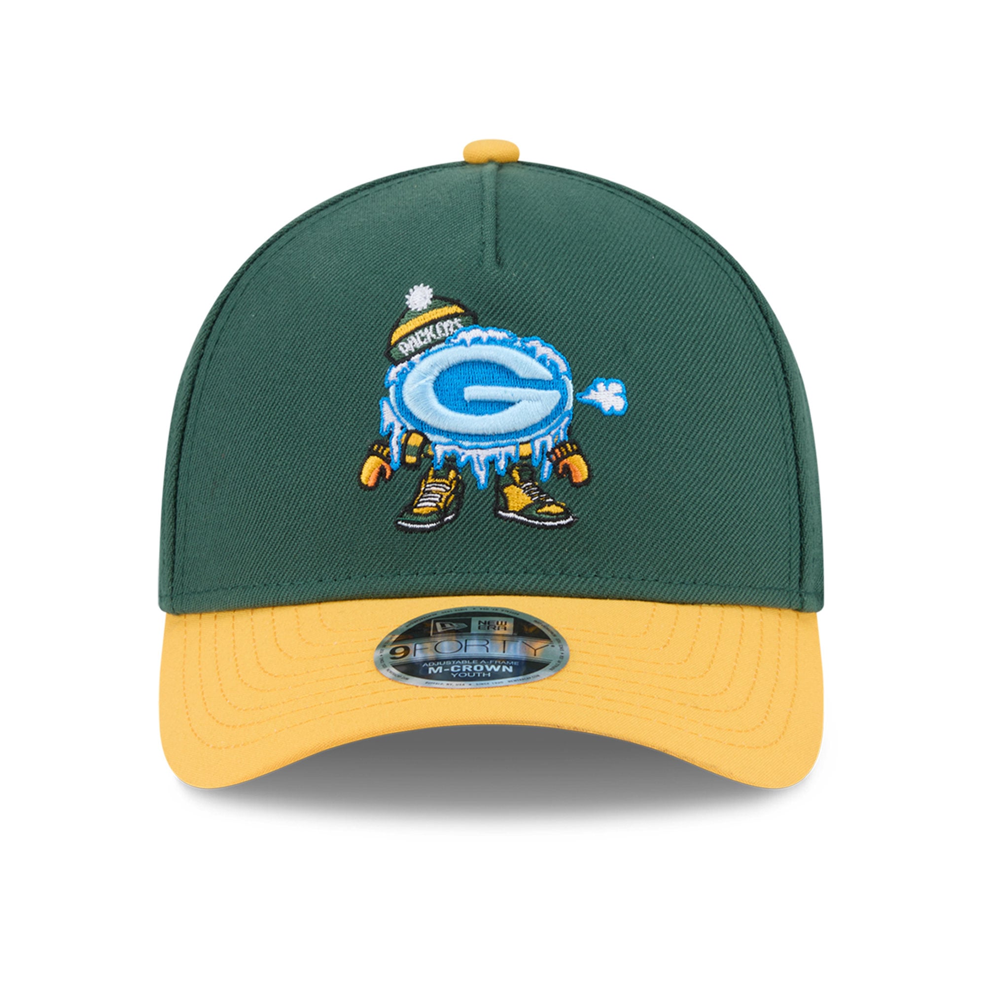 Casquette ajustable New Era verte Green Bay Packers 9FORTY M-Crown A-Frame pour enfants d'âge préscolaire