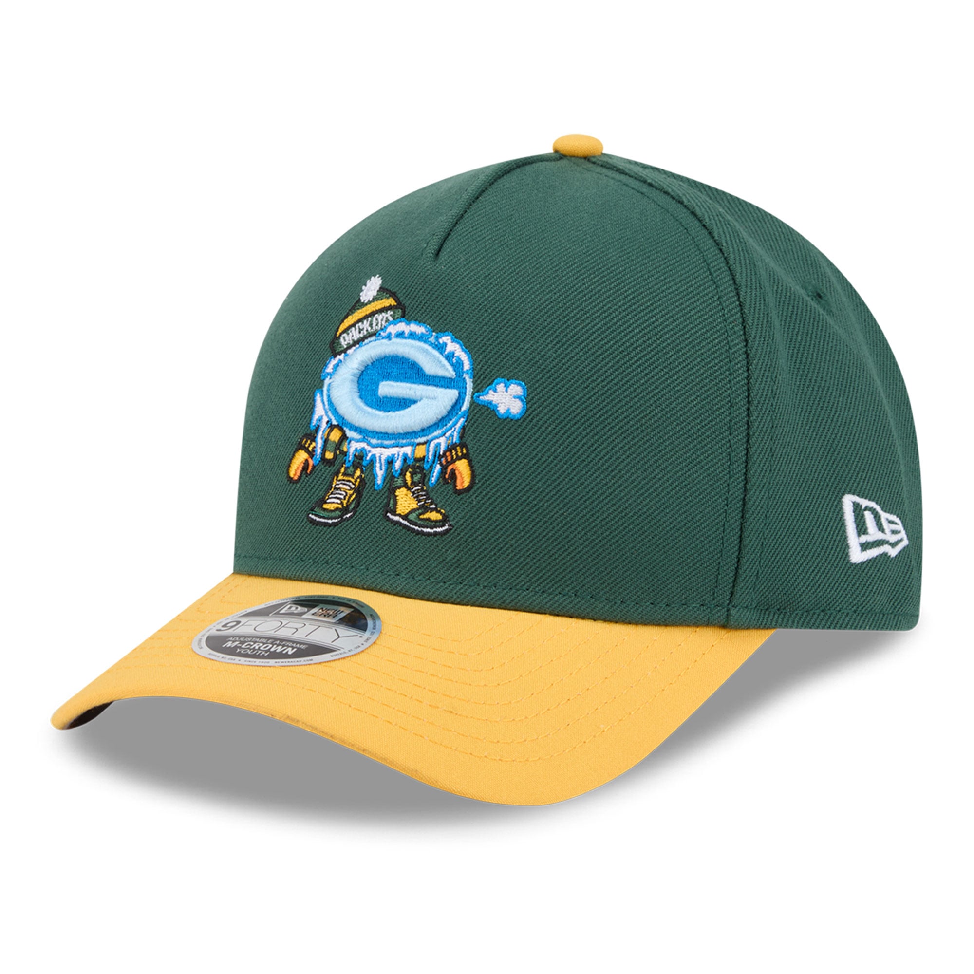 Casquette ajustable New Era verte Green Bay Packers 9FORTY M-Crown A-Frame pour enfants d'âge préscolaire