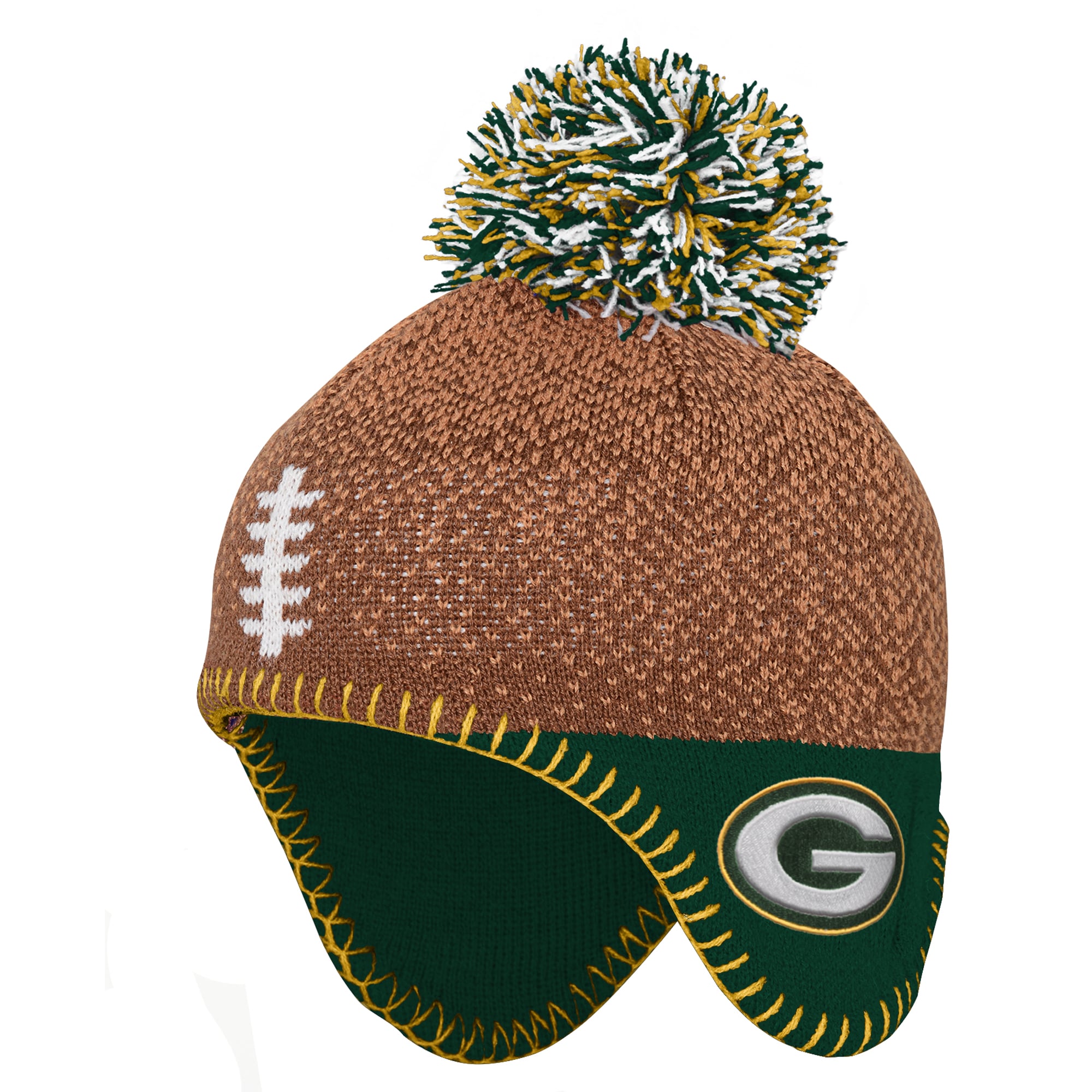 Bonnet tricoté marron à l'effigie des Green Bay Packers pour enfants d'âge préscolaire