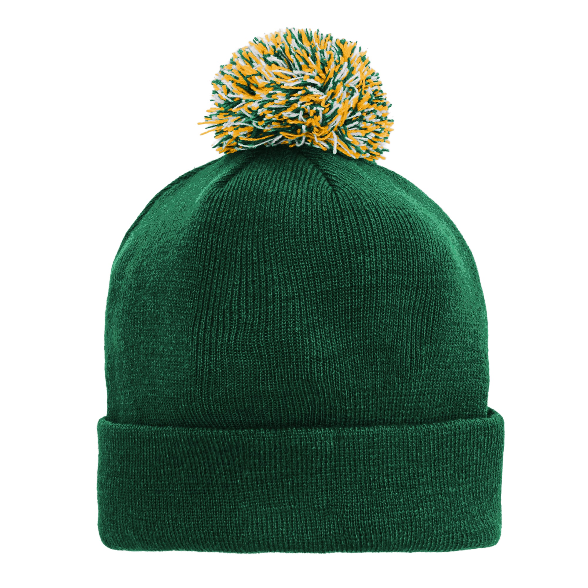 Bonnet tricoté à revers vert Green Bay Packers pour enfants d'âge préscolaire avec pompon