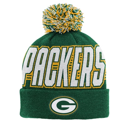 Green Bay Packers Outerstuff Preschool Cuffed Knit Hat with Pom - Green