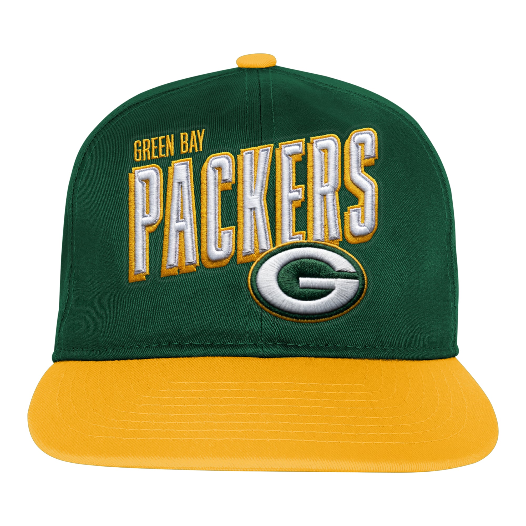 Casquette Outerstuff verte et or avec logo des Green Bay Packers pour enfants d'âge préscolaire