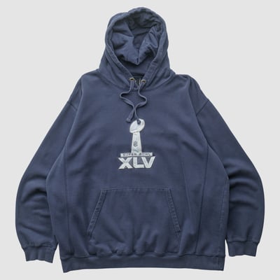 Super Bowl XLV NFL 2010 Hooded Pullover Sweatshirt - Navy - L by Fanatics Real Vintage