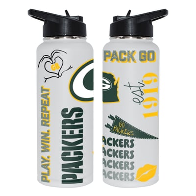Green Bay Packers The Memory Company 34oz. Loco Stainless Steel Quencher Bottle