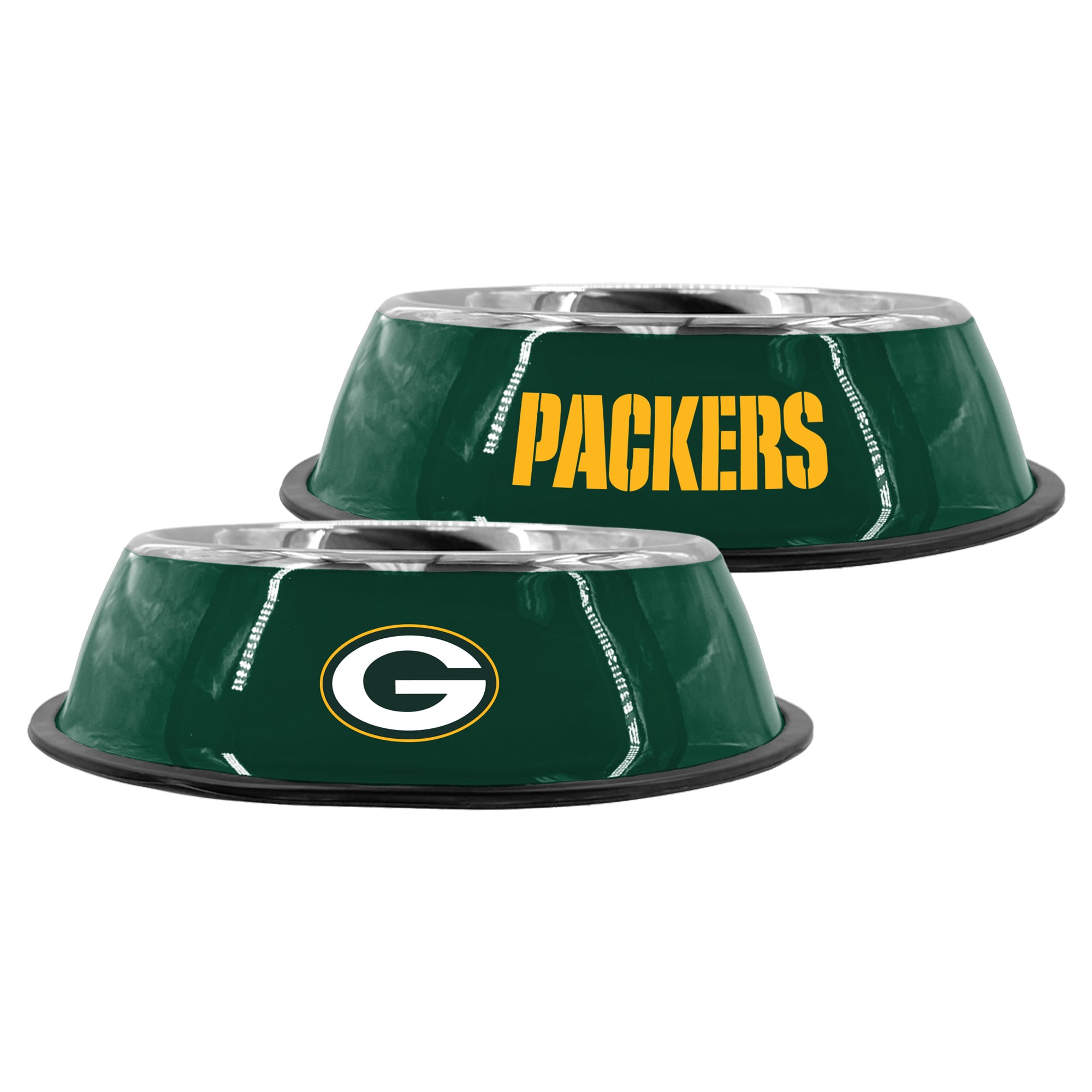 Gamelle pour animaux de compagnie Green Bay Packers en acier inoxydable de 23 cm (9 pouces) de The Memory Company