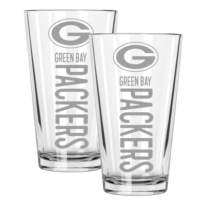 Green Bay Packers The Memory Company Two-Piece 16oz. Pinnacle Pint Glass Set