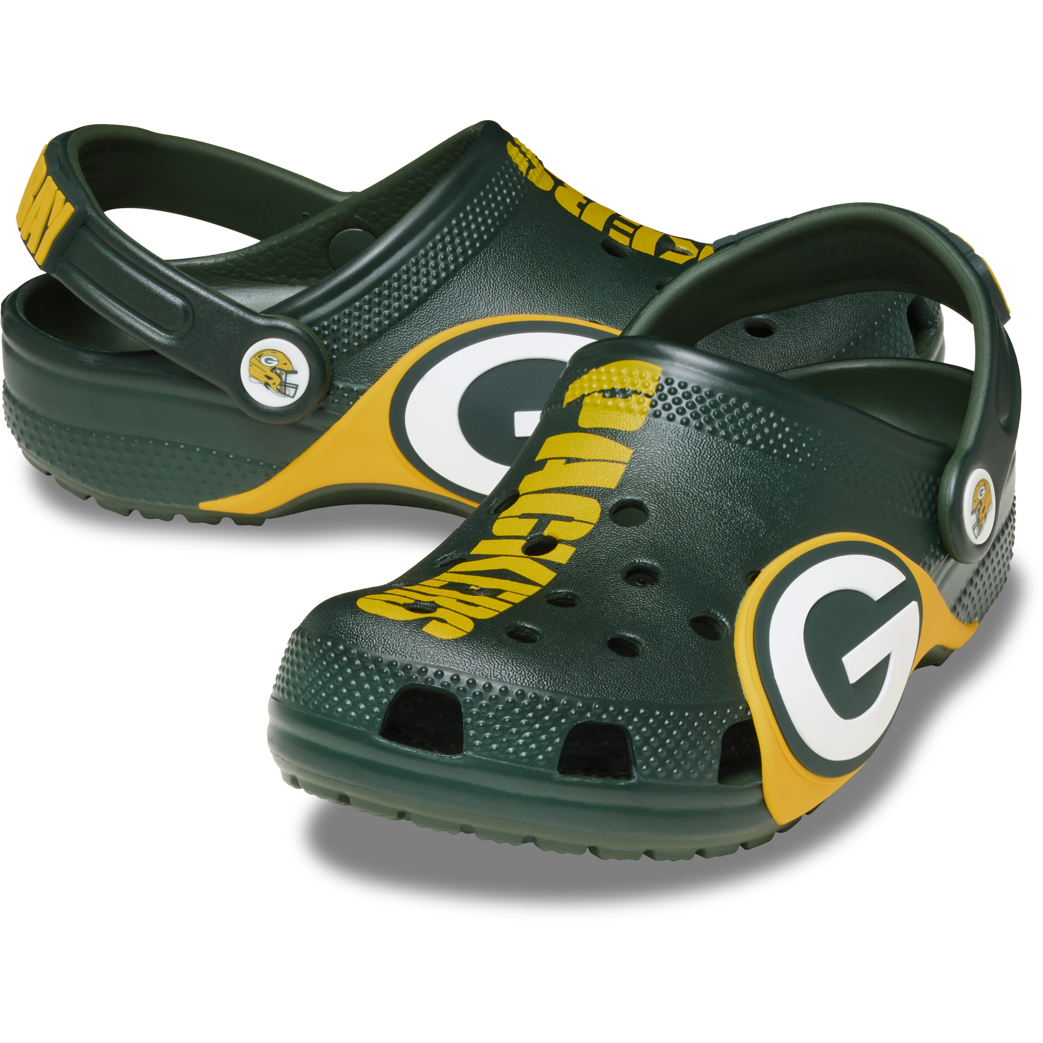 Sabots classiques Crocs verts pour tout-petits, Green Bay Packers