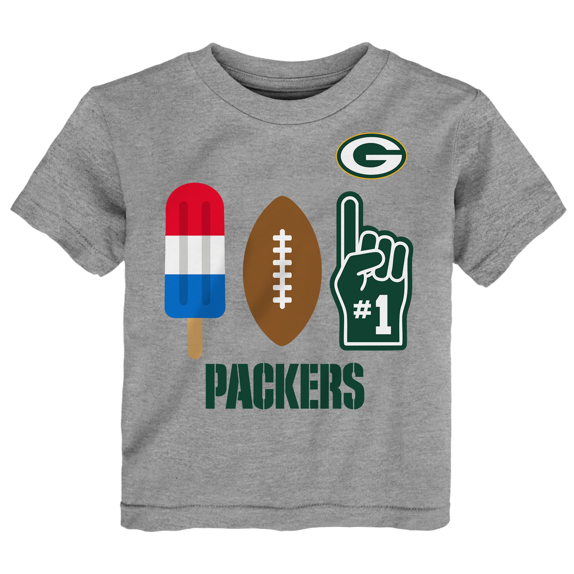 Toddler Heather Gray Green Bay Packers Americana Pop T-Shirt
