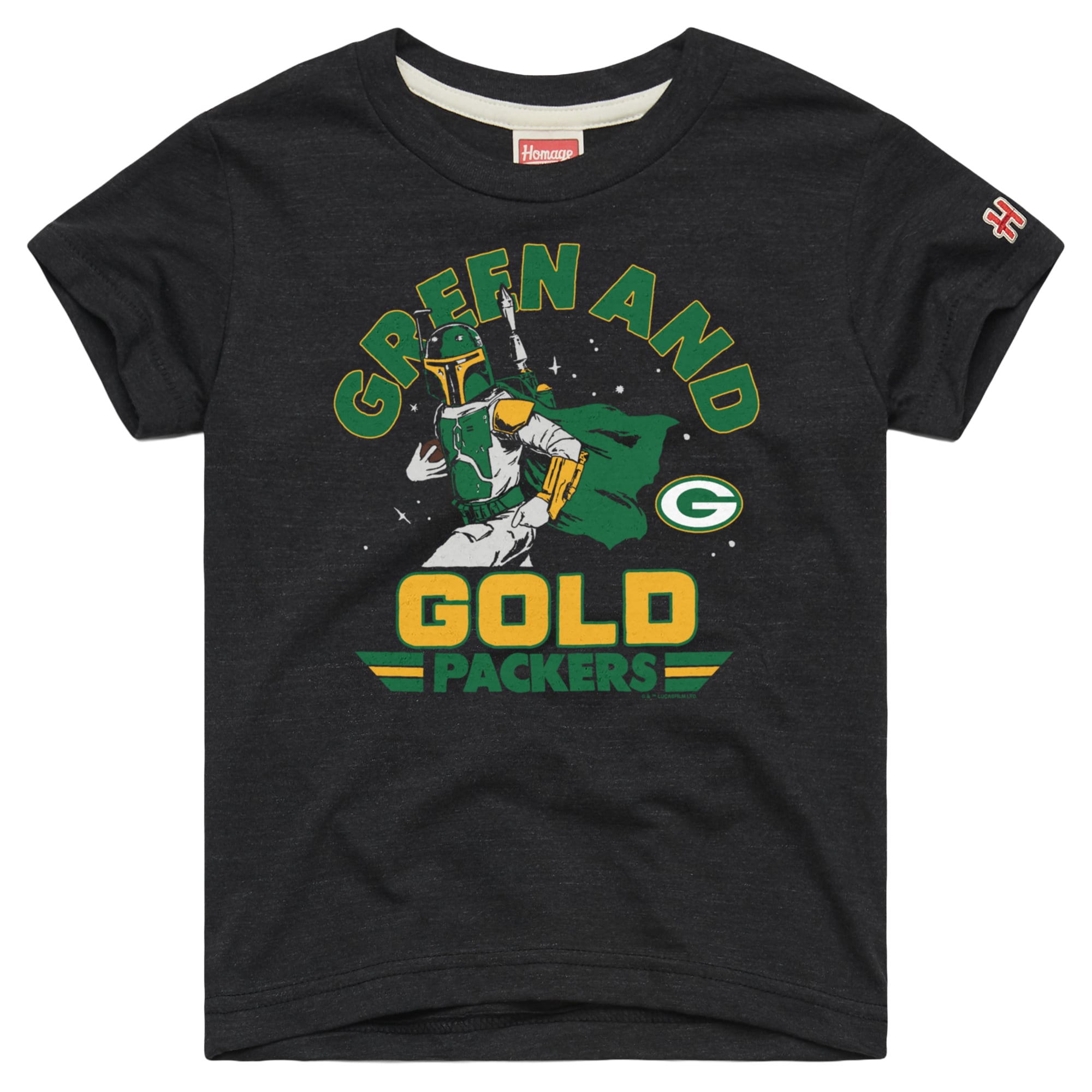 T-shirt pour tout-petit Hommage aux Packers de Green Bay NFL x Star Wars Côté Obscur en mélange trois couleurs anthracite