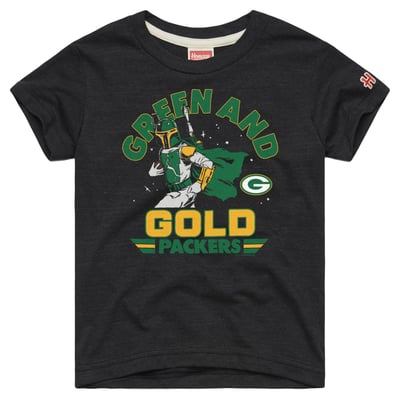  Green Bay Packers Homage Toddler NFL x Star Wars Dark Side Tri-Blend T-Shirt - Charcoal