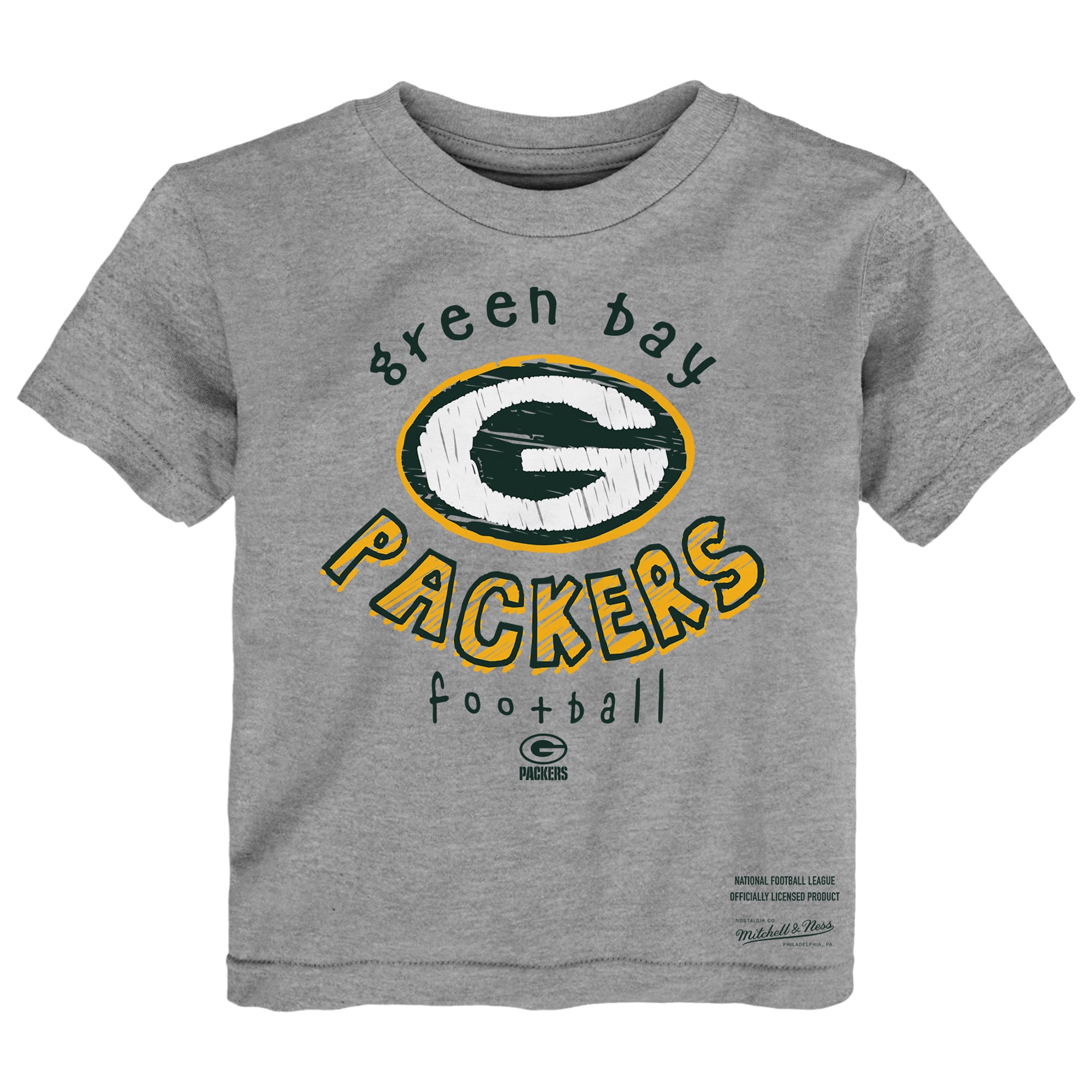 Toddler Mitchell & Ness Hunter Green/Gray Green Bay Packers Two-Pack Sketched Up T-Shirt Set