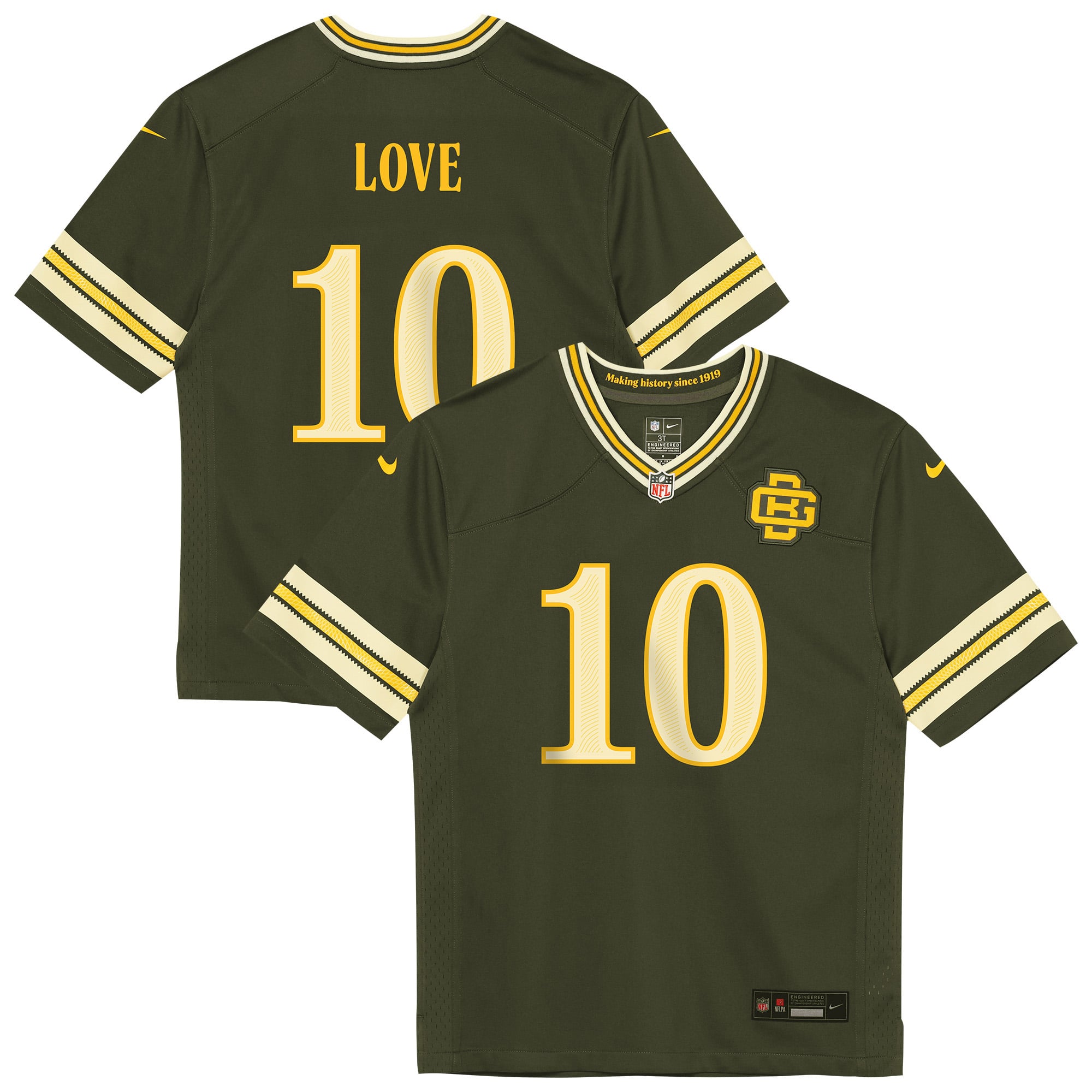 Toddler Nike Jordan Love Green Bay Packers 2026 Rivalries Collection Game Jersey