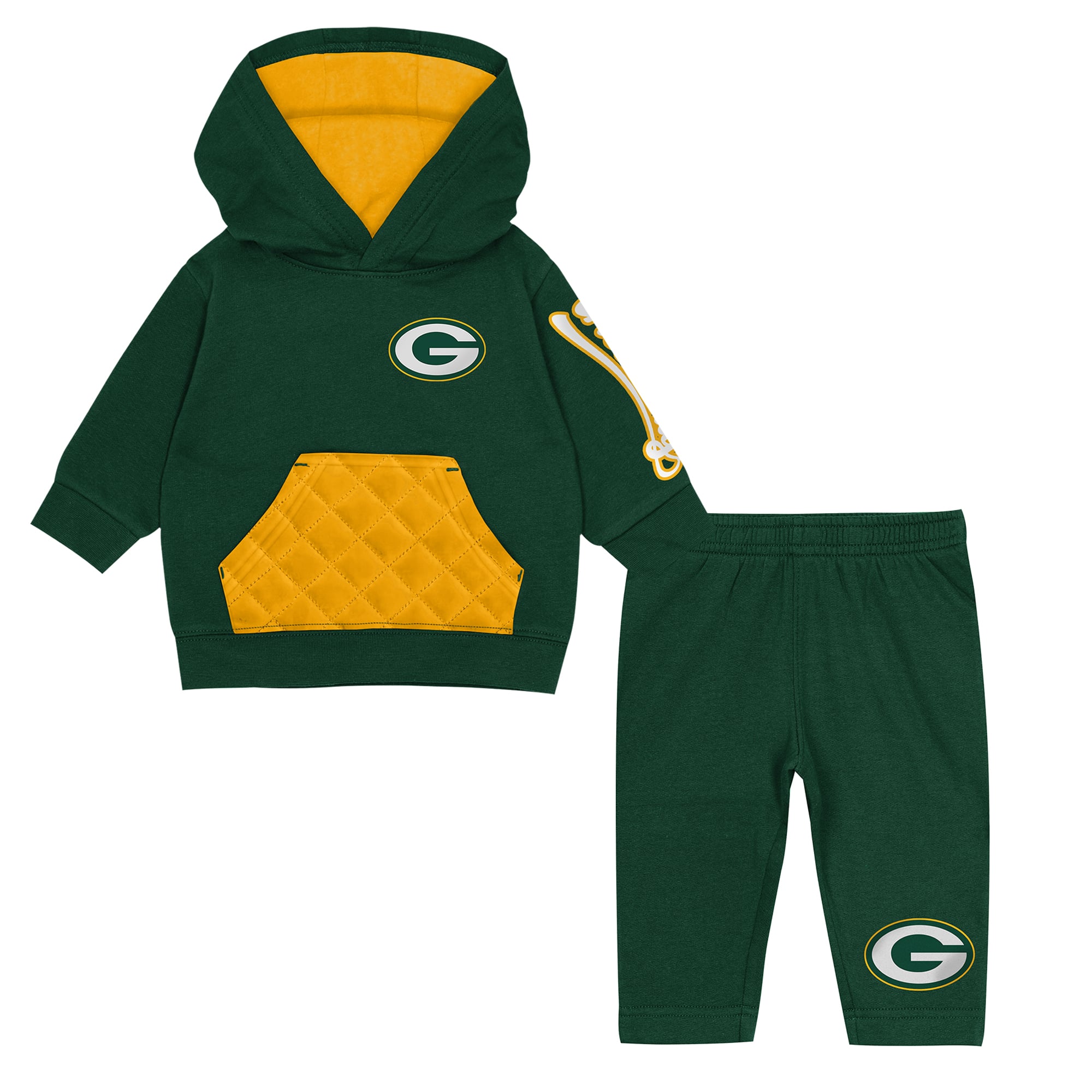 Toddler Outerstuff Green Bay Packers Drive Stopper Hoodie & Pants Fleece Set