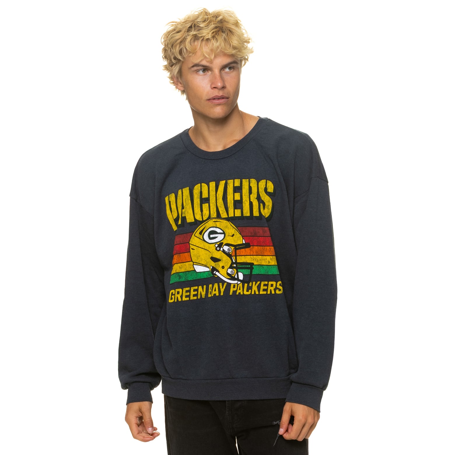 Sweat-shirt unisexe Aviator Nation gris anthracite Green Bay Packers, coupe décontractée, en mélange de trois matières.