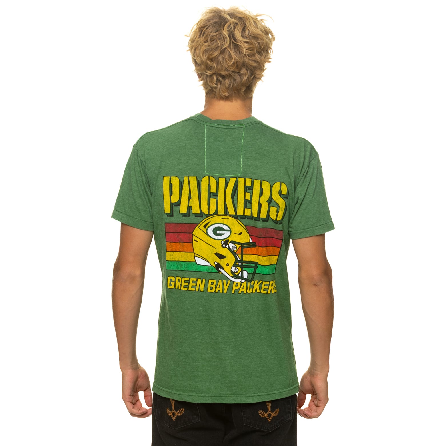 T-shirt unisexe Aviator Nation vert Green Bay Packers en mélange de trois matières