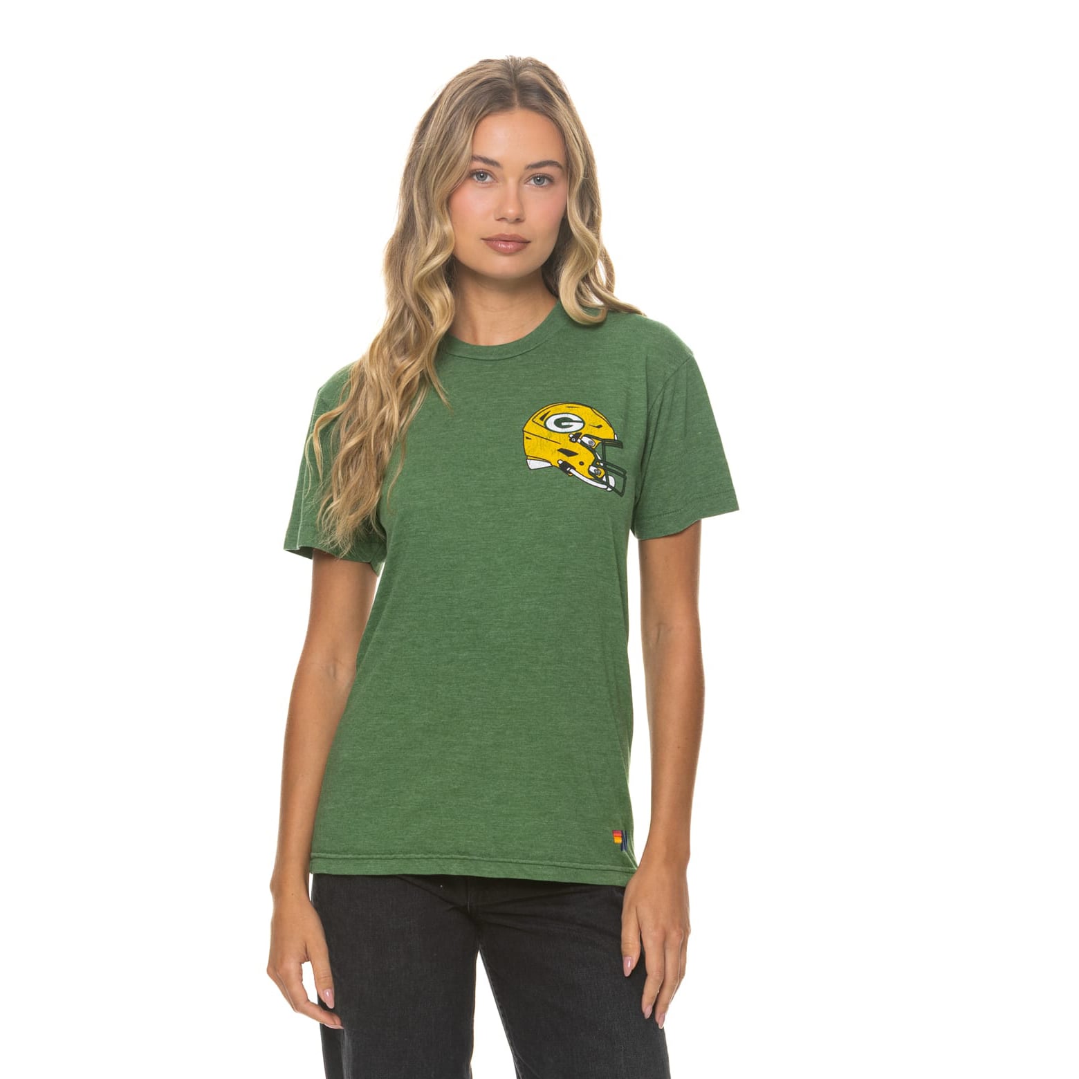 T-shirt unisexe Aviator Nation vert Green Bay Packers en mélange de trois matières